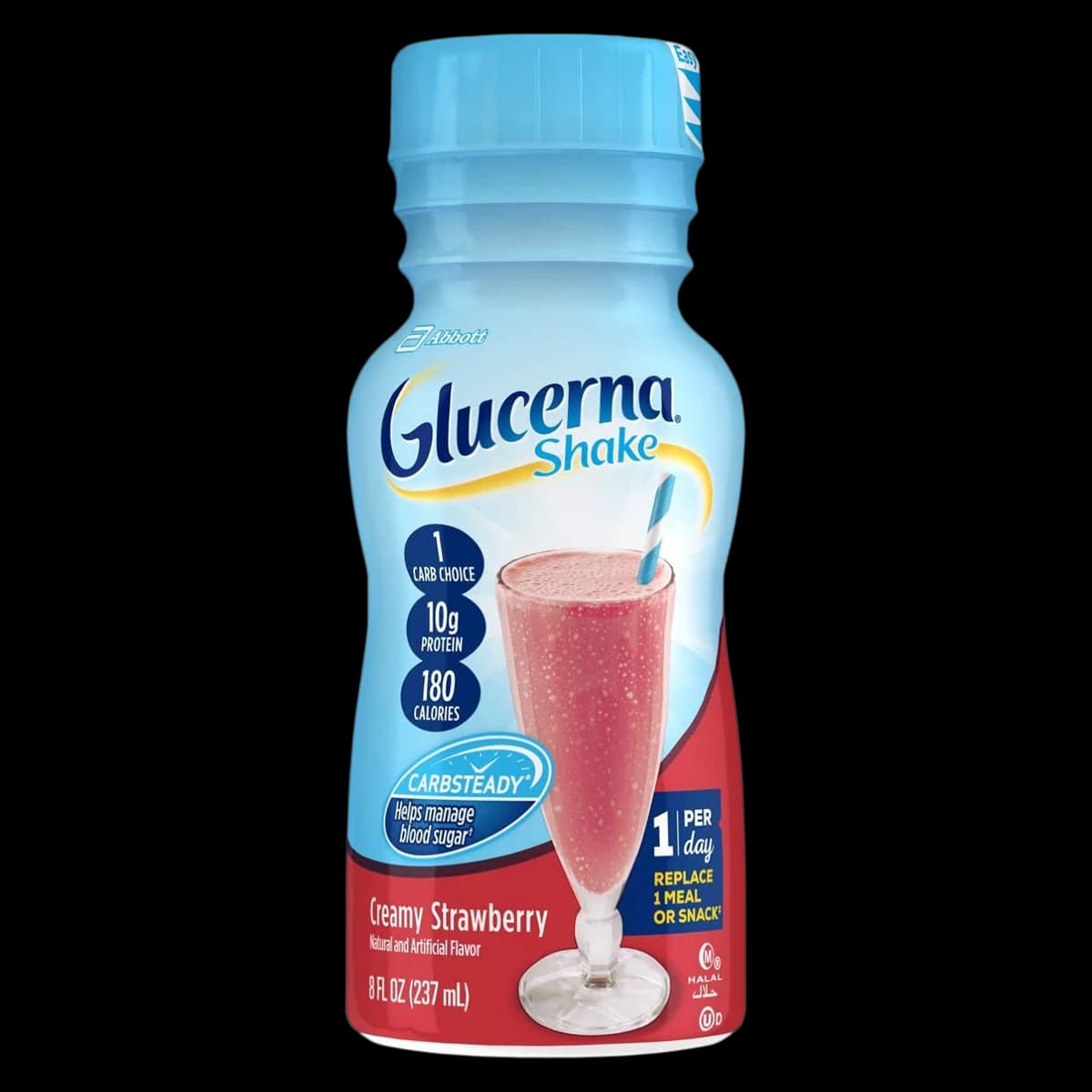 Glucerna Nutrition Shake, Strawberry, 8 oz Bottle, 24/Case - Glucerna Shake Strawberry RTL - Image 1
