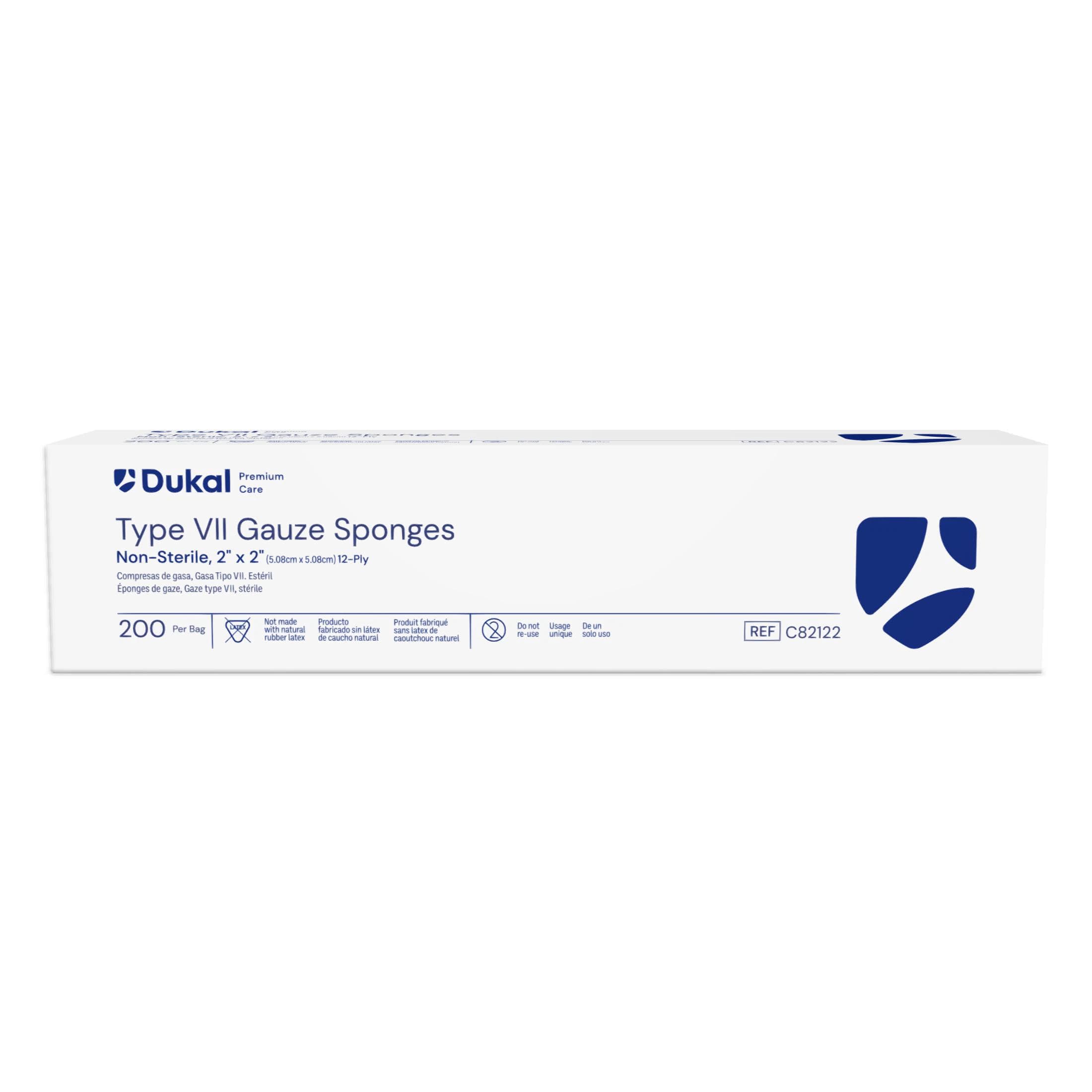 Dukal Premium Care Gauze Sponge, Type VII, 12-Ply, 2x2", Non-Sterile, 100% Woven Cotton, Latex-Free - Gauze Sponge Type VII NS 12Ply - Image 1