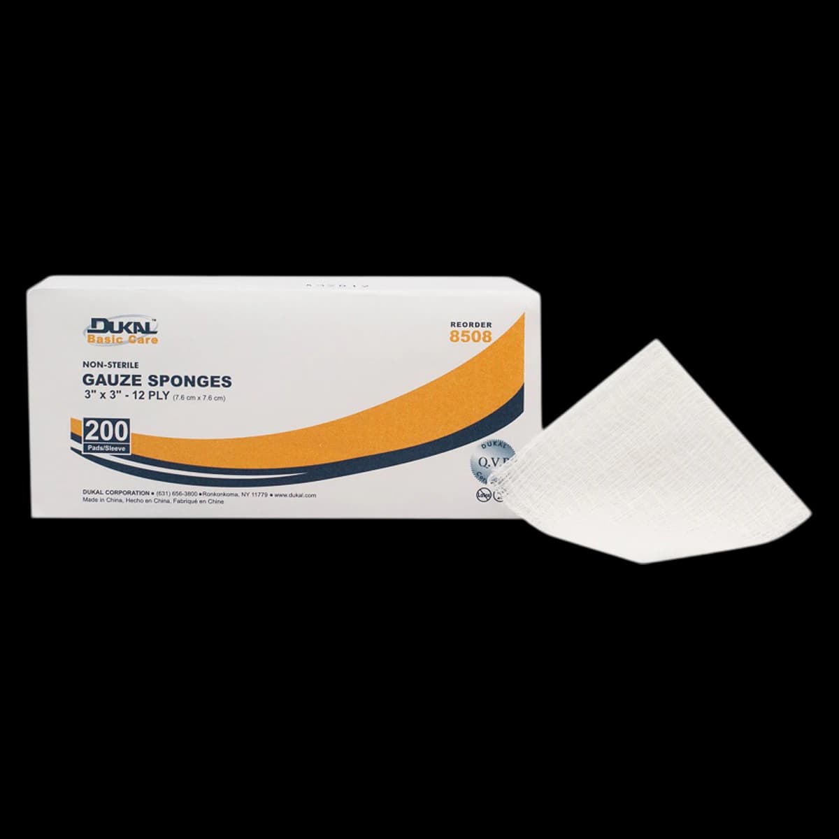 Dukal Gauze Sponge Basic Non-Sterile, 100% Woven Cotton, 3x3", 12-Ply - Gauze Sponge Basic NS 12Ply - Image 1
