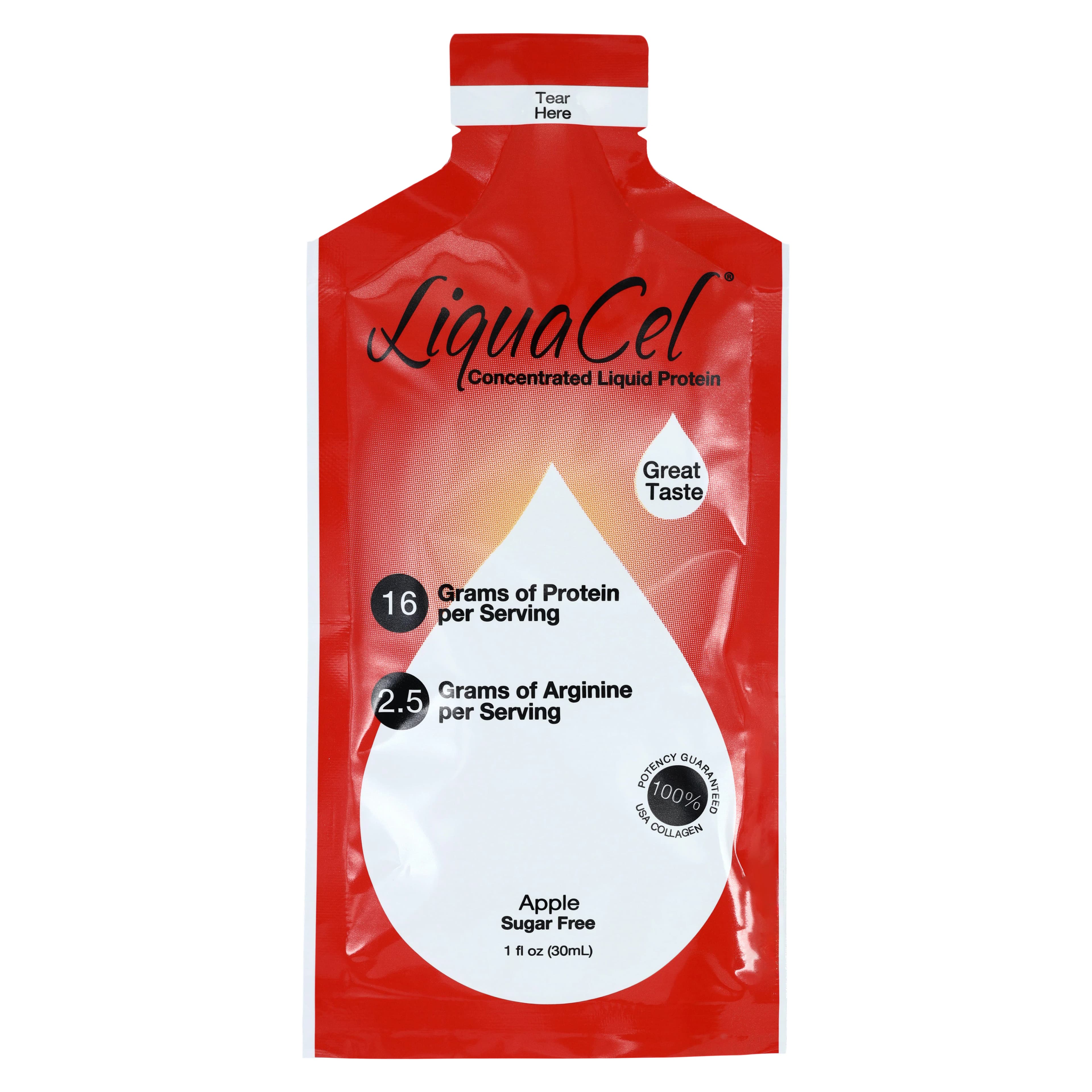 LiquaCel Protein Supplement, Apple Flavor, 1 oz Packets, 100/Case - Liquacel Apple - Image 1