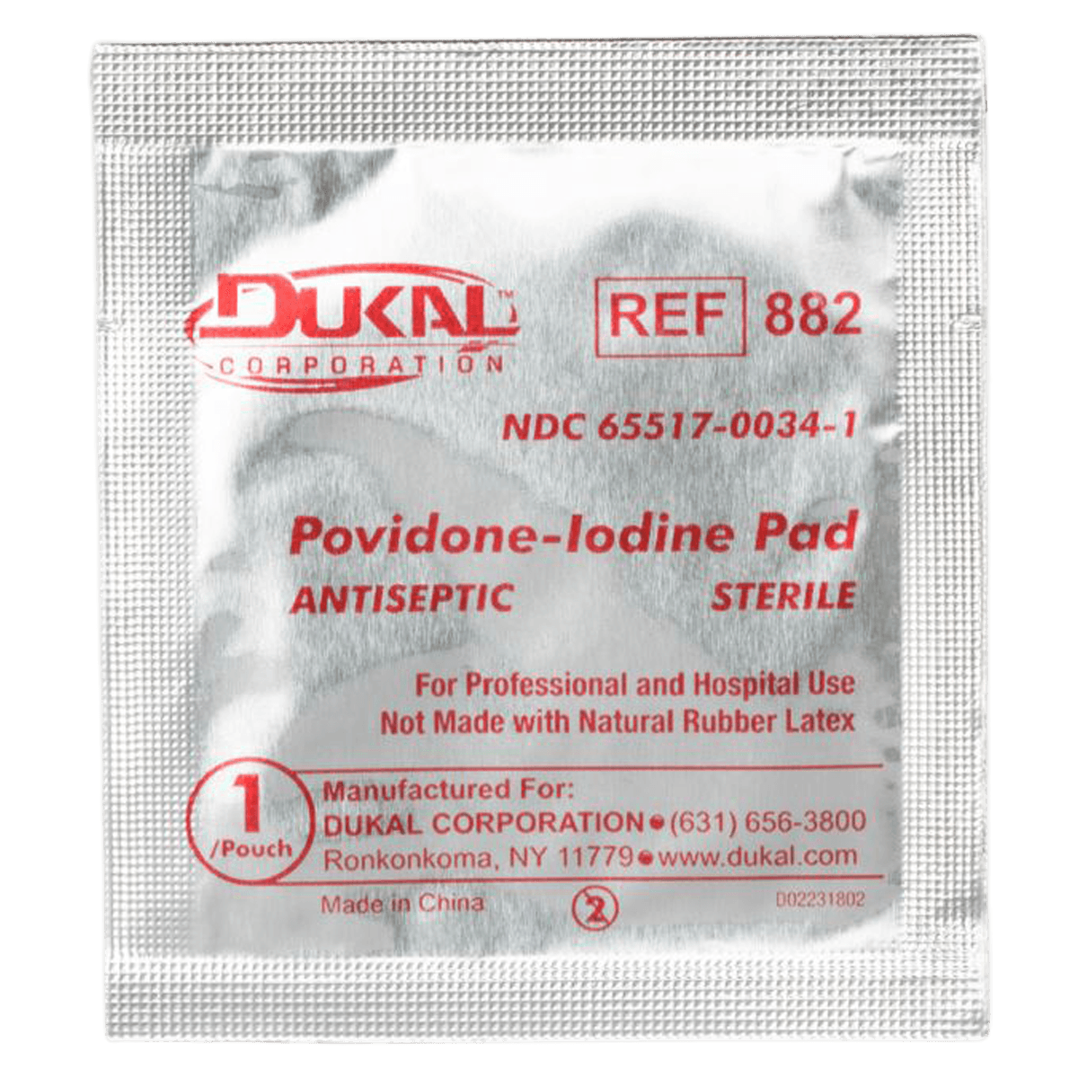 Dukal PVP-I Prep Pads, Povidone Iodine, Non-Woven, Sterile - PVP-I Prep Pads - Image 1