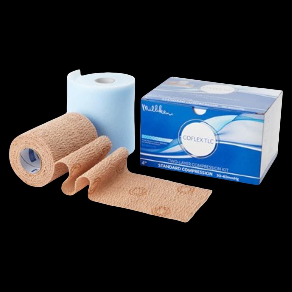 CoFlex TLC 2-Layer Compression Bandage Kit, Elastic/Foam, 2" x 3 yd, Tan/White, Non-Sterile, 8/Case - Kit Cmprs CoFlex TLC Std - Image 1