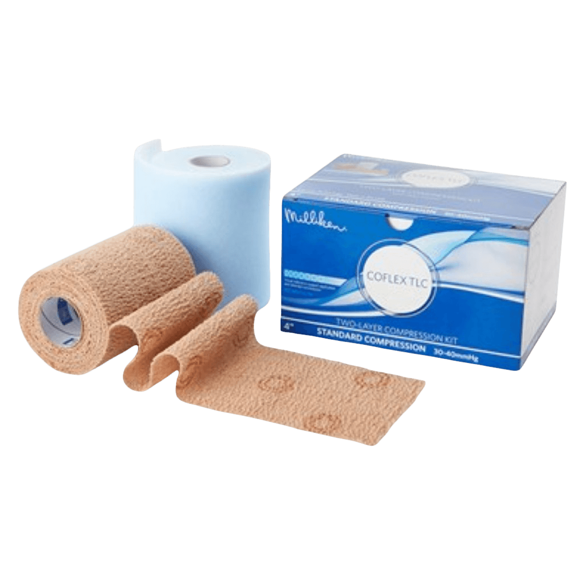 CoFlex TLC 2-Layer Compression Bandage, Elastic/Foam, 6" x 5 yd, Tan/White, Non-Sterile, 8/Case - Kit Cmprs CoFlex TLC Std - Image 1