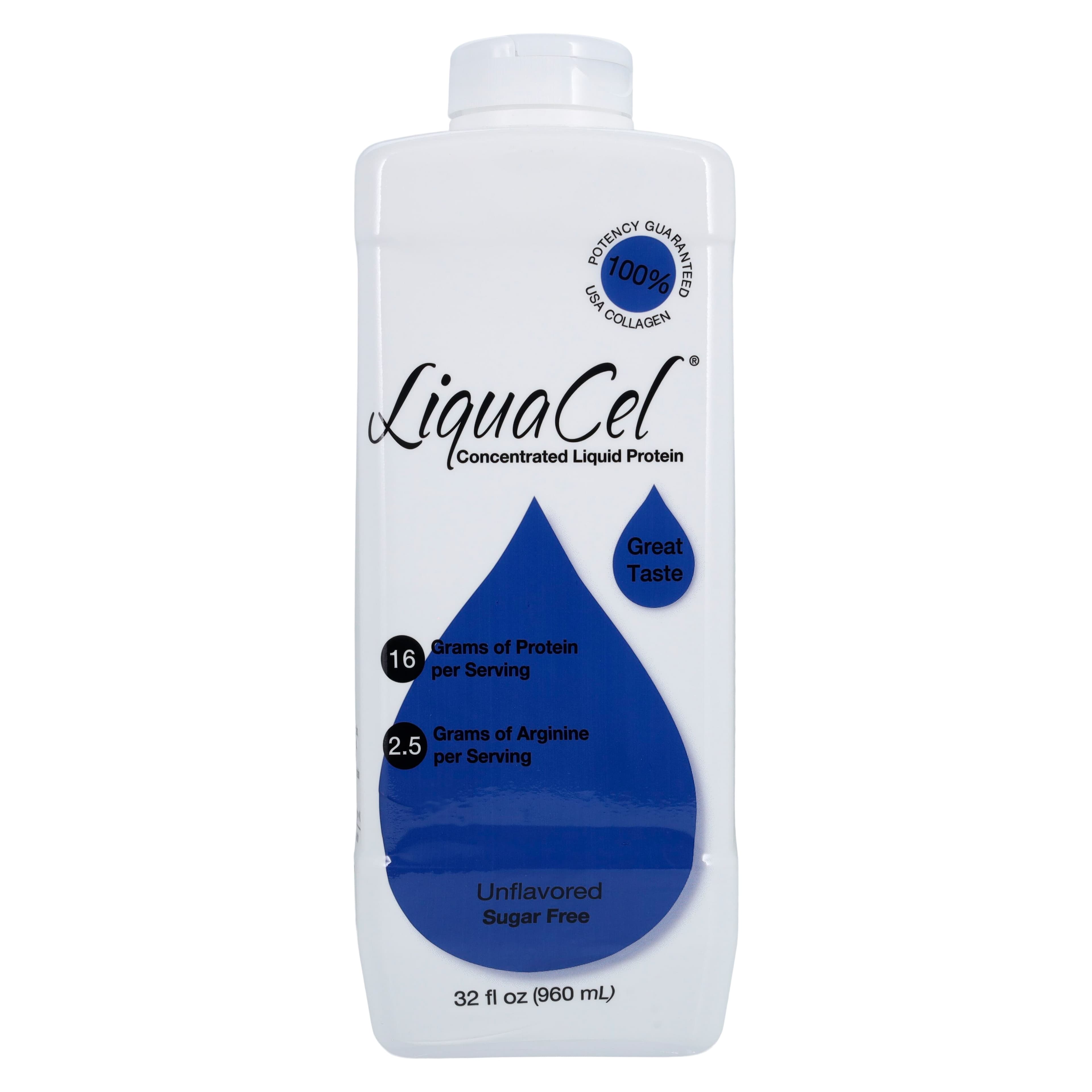 LiquaCel Protein Nutrition Supplement, Unflavored, 32 oz Bottle, 6/Case - LiquaCel Unflavored 32oz - Image 1