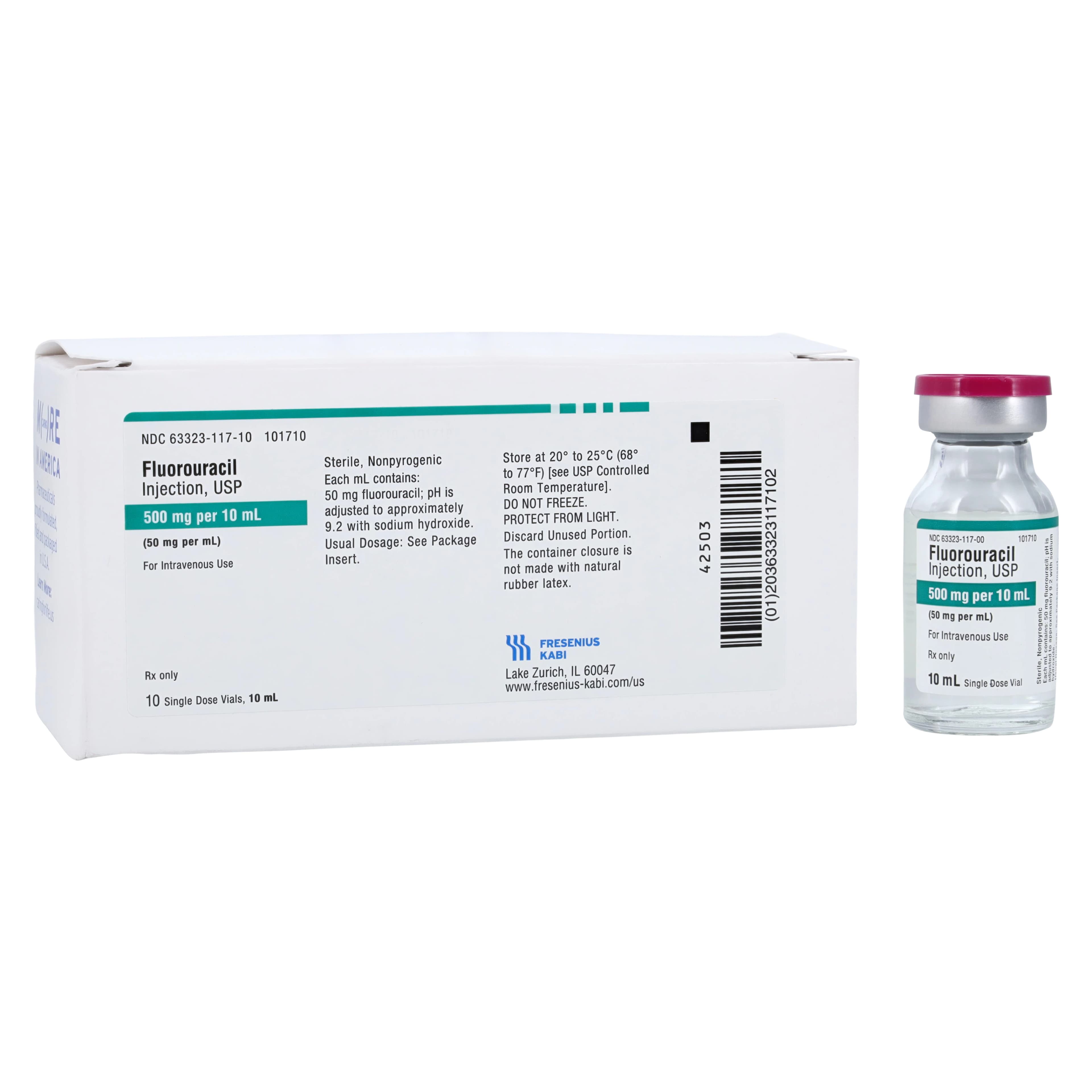 Fluorouracil Injection 50mg/mL SDV 10mL, 10/Package - Fluorouracil Inj SDV 10mL - Image 1