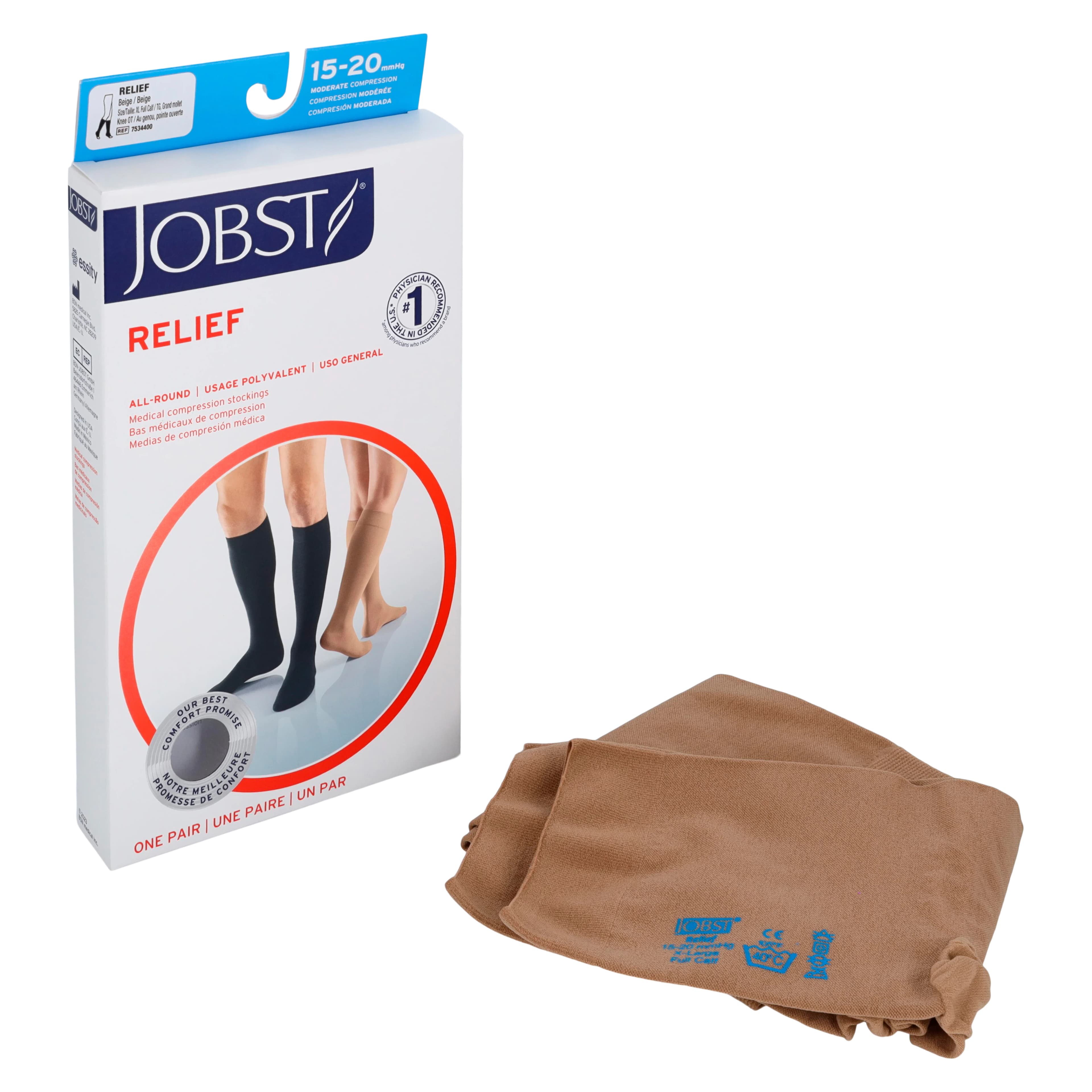 Jobst Relief Compression Stocking, Adult Full Calf, 15-20 mmHg, X-Large - Stocking Compression Knee Hg - Image 1