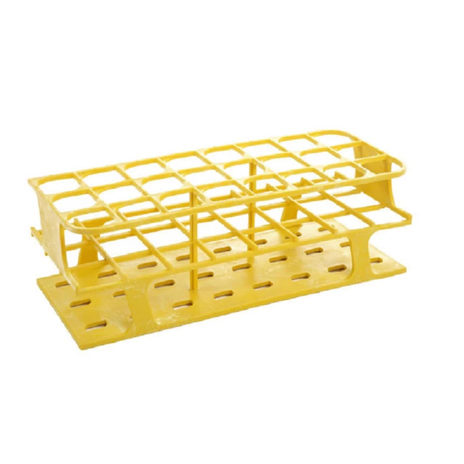 Heathrow Scientific OneRack Tube Rack, 30mm, 24-Place, Yellow, 8/Case - Rack Tube 30mm 24 Place - Image 1