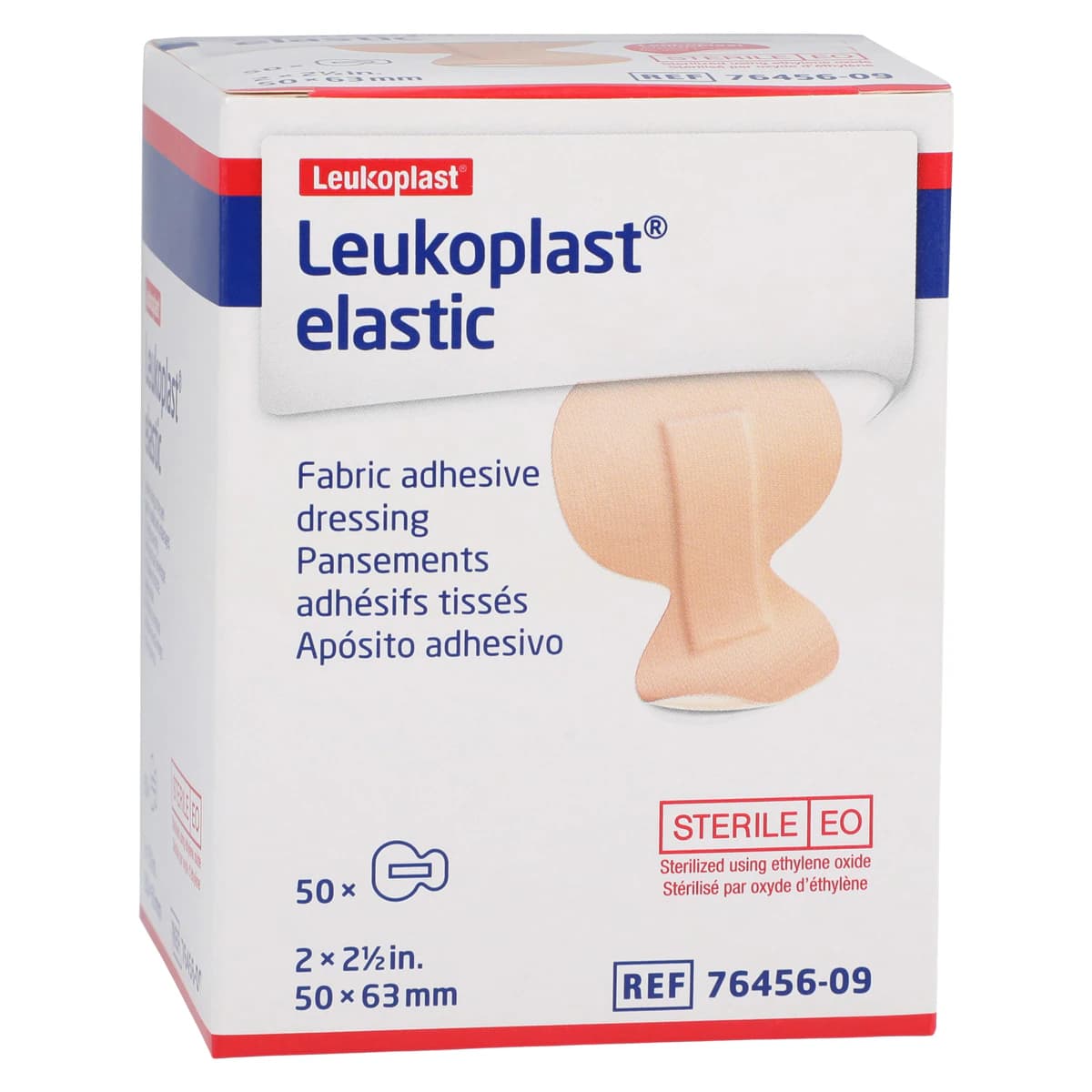 Leukoplast Adhesive Bandage, Elastic/Fabric, Fingertip, 2" x 2.5", Tan, Sterile, 50/Box - Bandage Leukoplast Fingertip - Image 1