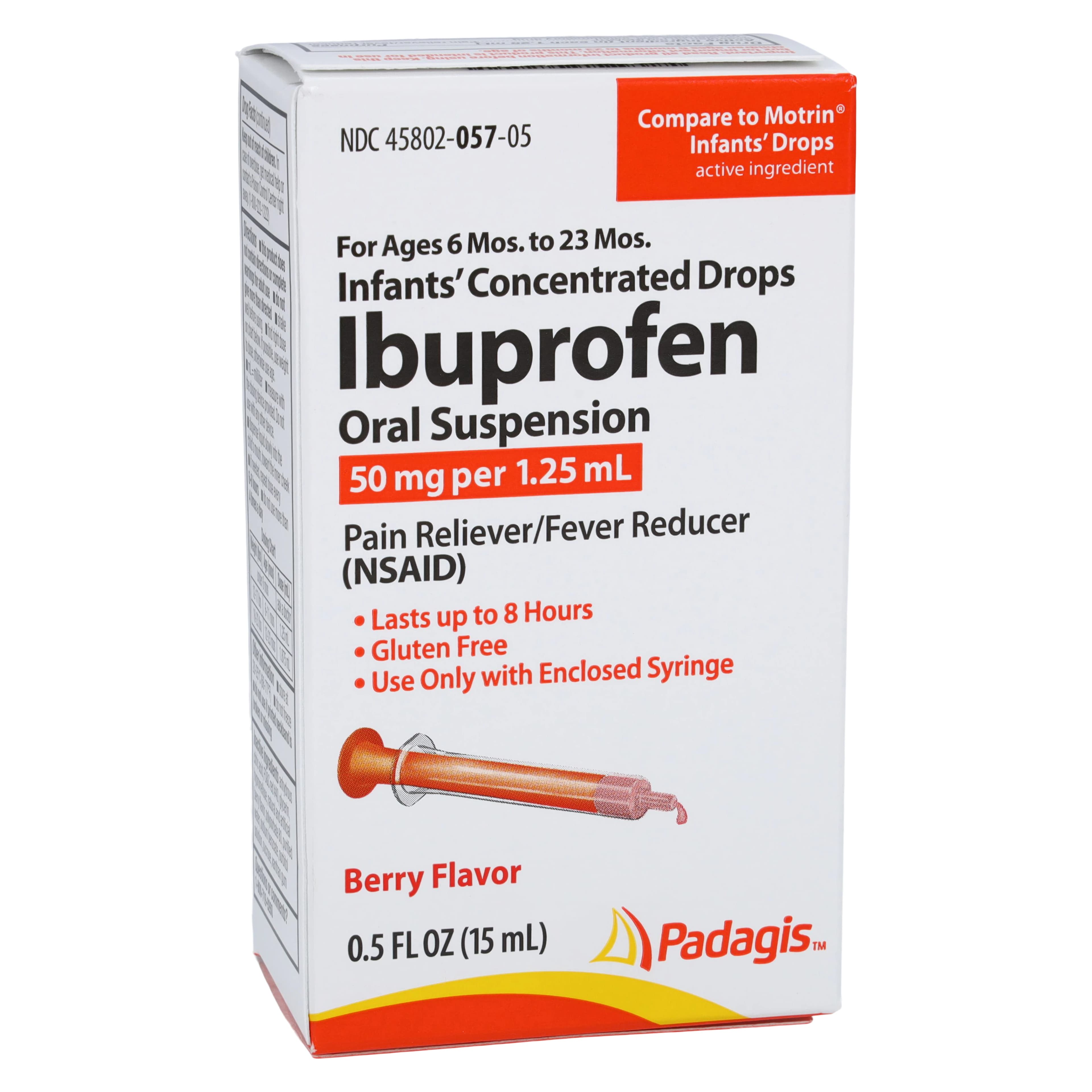 Ibuprofen Infants Oral Drops, 50mg/1.25mL, Berry Flavor, 15mL Bottle - Ibuprofen Infants Oral Drops - Image 1