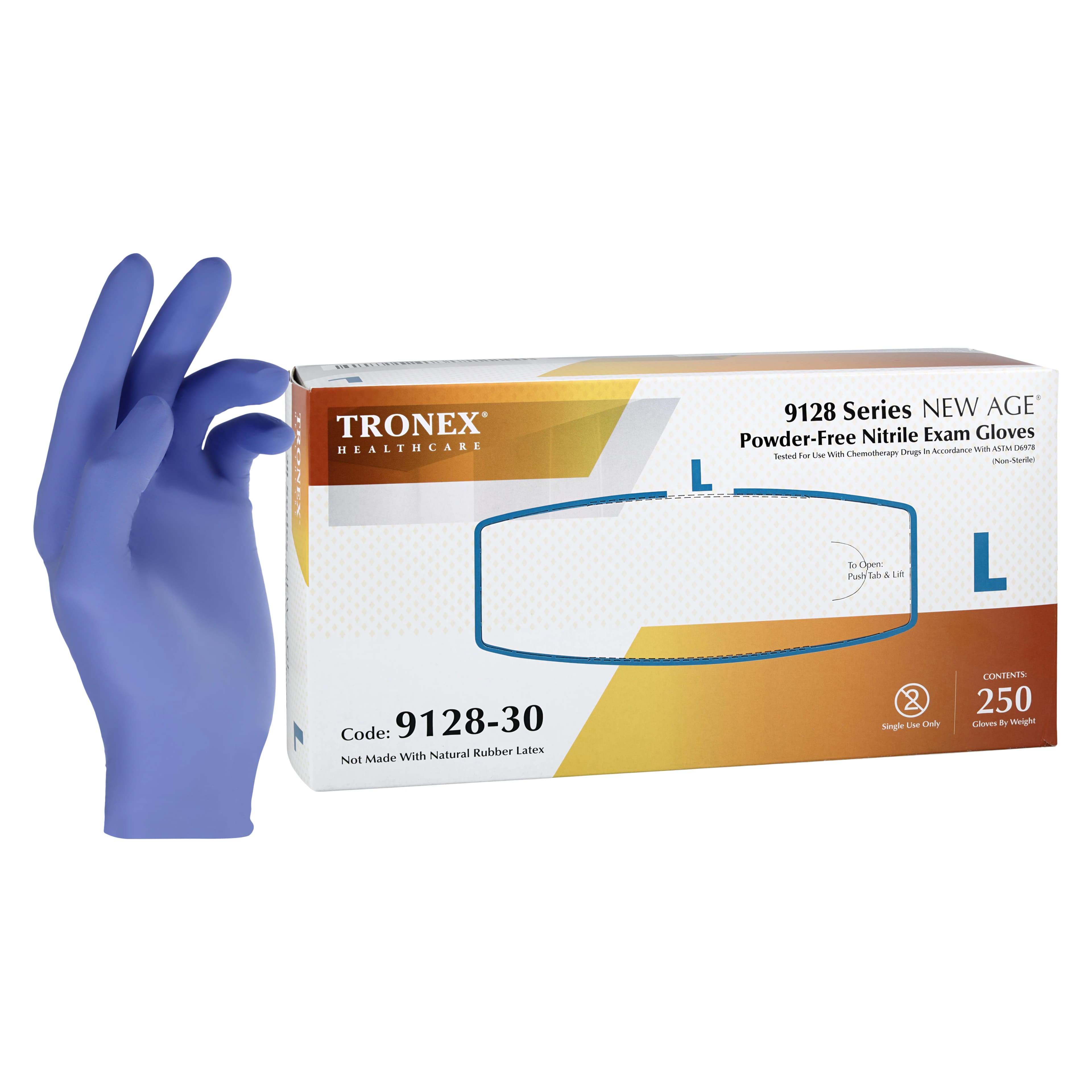 New Age Nitrile Exam Gloves, Large, Violet Blue, Non-Sterile, 2500/Case - Gloves Exam Chemo Violet Blue - Image 1