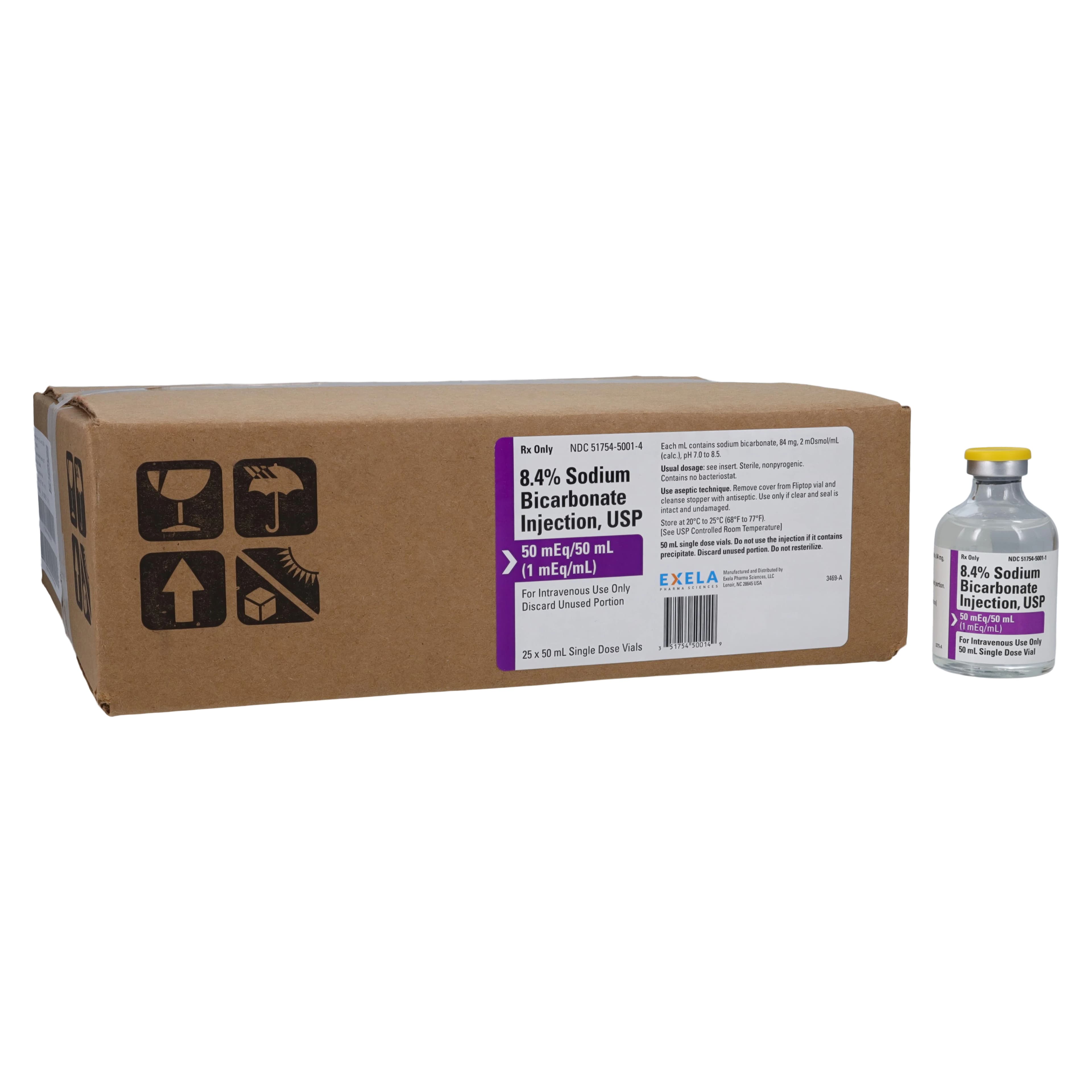 Sodium Bicarbonate Injection 8.4% SDV 50mL, 25/Package - Sodium Bicarb Inj SDV 50mL - Image 1