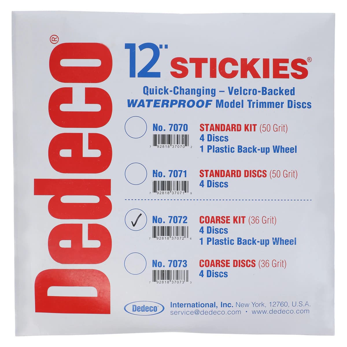 Dedeco Stickies Model Trimmer Discs Kit, Coarse, 36 Grit, 12", 4 Discs + Back-Up Wheel + Washer - Stickies Model Trimmer Discs Kit, Coarse, 36 Grit, 12", 1/Pk - Image 1