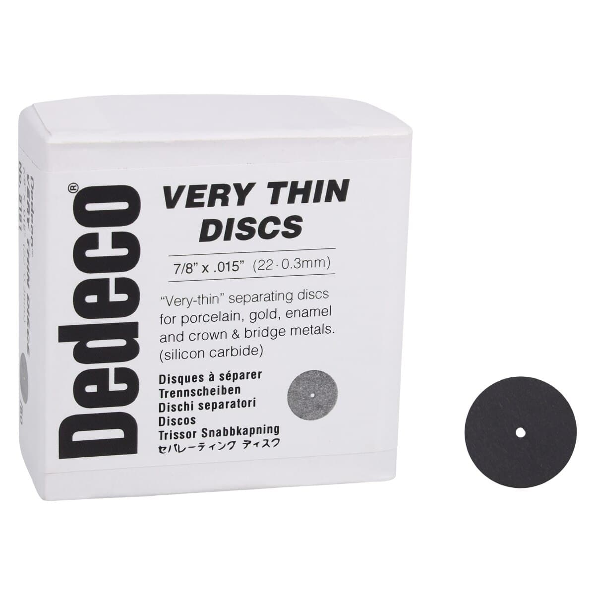 Dedeco Very Thin Separating Discs, 7/8" x .015", Silicon Carbide, Black, 50/Box, 5181 - Very Thin Discs 7/8'X.015" 50/Bx - Image 1