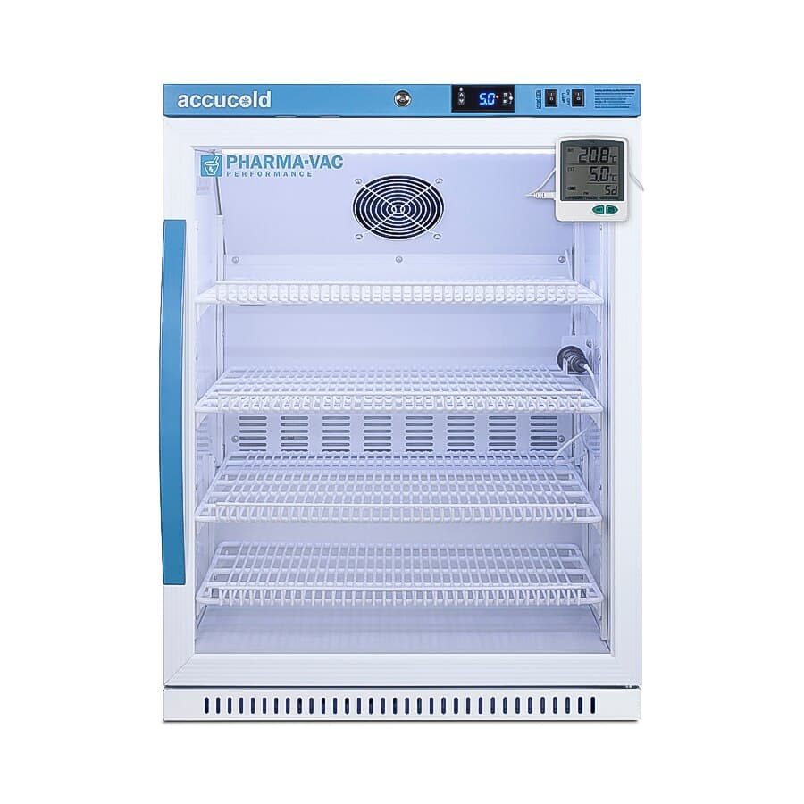 Accucold Performance Series Pharmacy Refrigerator, Built-In Glass, Solid Door, +2 to +8°C, 01KT0J091GP9AY03XGKTP7G4XB - Fridge Vac Built-In Glass - Image 1