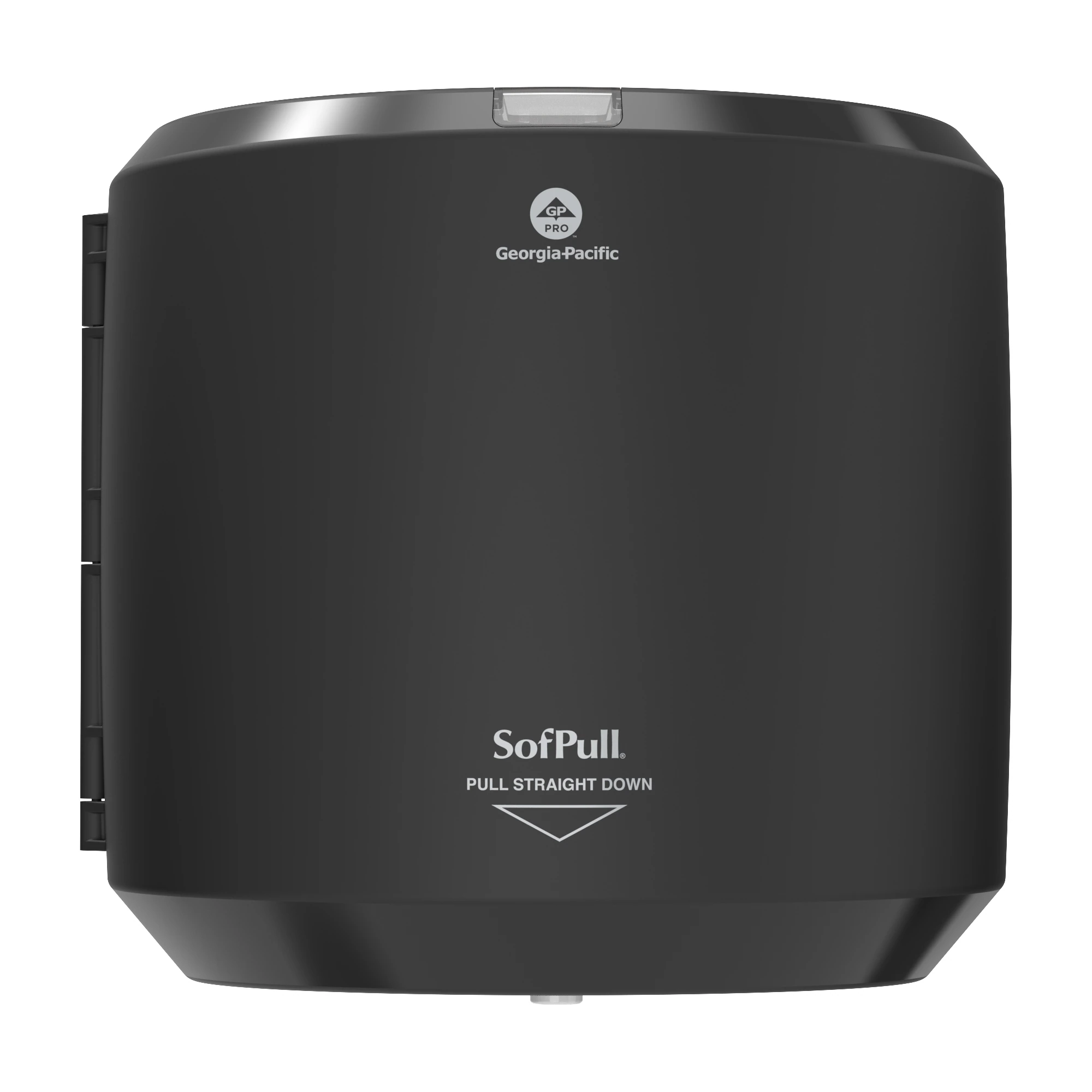 Georgia Pacific Professional SofPull CenterPull Hand Towel Dispenser, Black Plastic, Wall Mount, GP28143 - Georgia Pacific Professional SofPull CenterPull Hand Towel Dispenser - Image 1