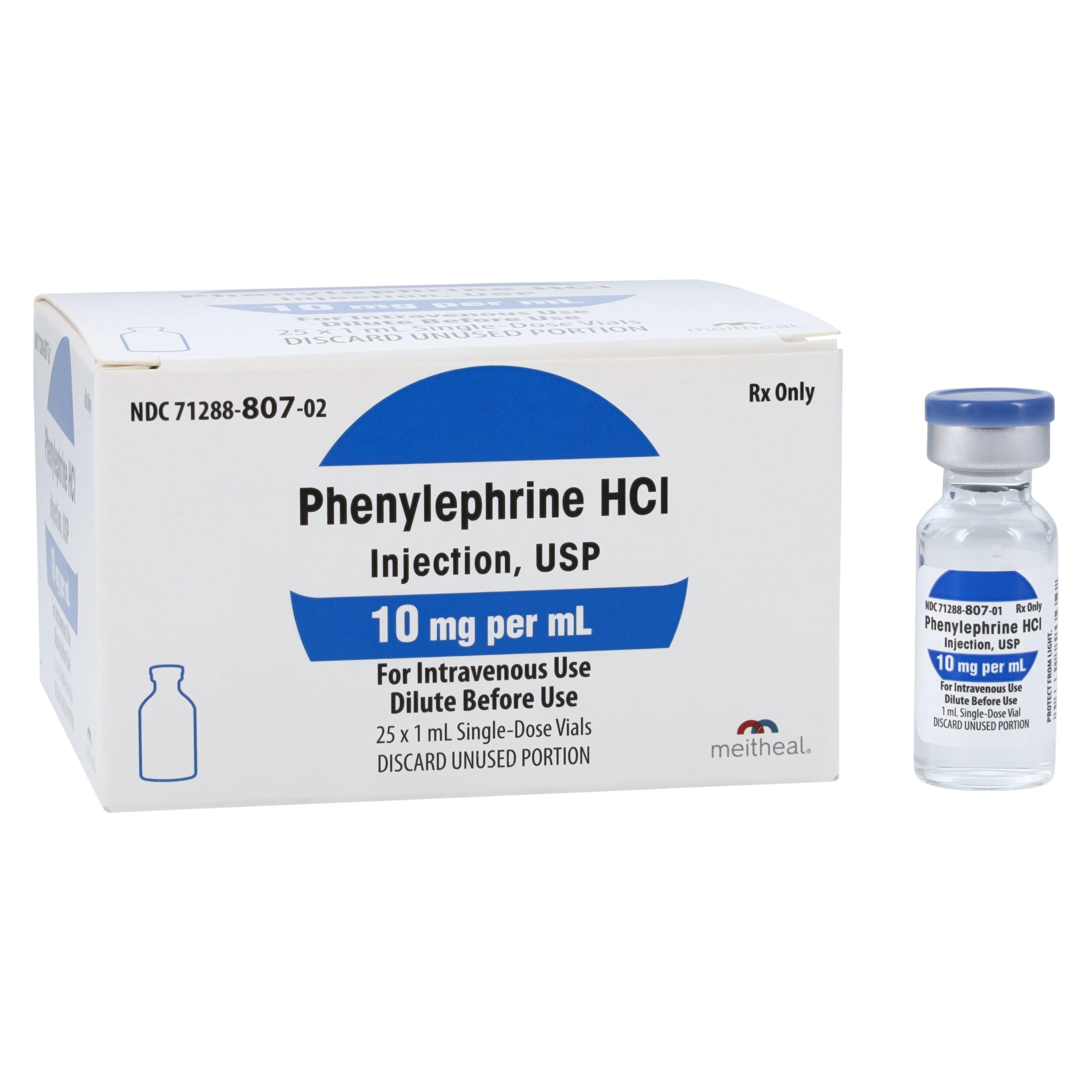 Phenylephrine HCl Injection 10mg/mL, Single Dose Vial (SDV), 1mL, 25/Package - Phenylephrine HCl Inj SDV 1mL - Image 1