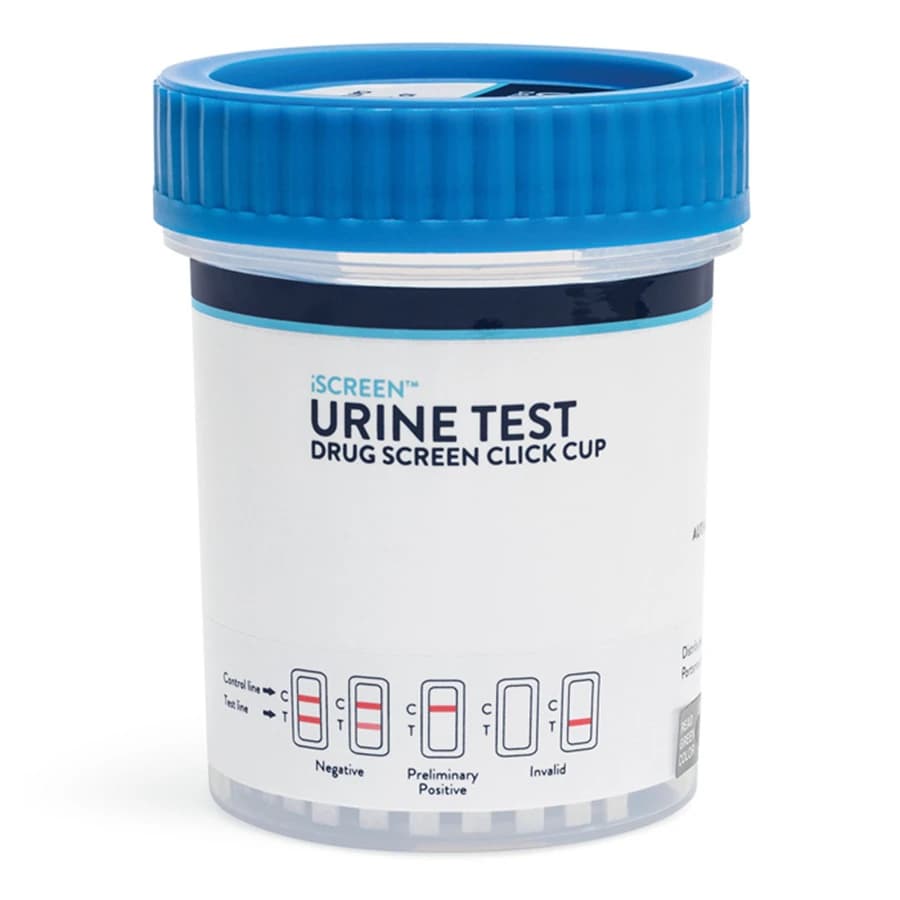 iScreen 5-Panel Drug Screen Cup, CLIA Waived, Urine DOA Test for AMP1000, COC300, MET1000, MOP300 (OPI), OXY100, 25/Box - iScreen 5Panel Drug Screen Cup - Image 1