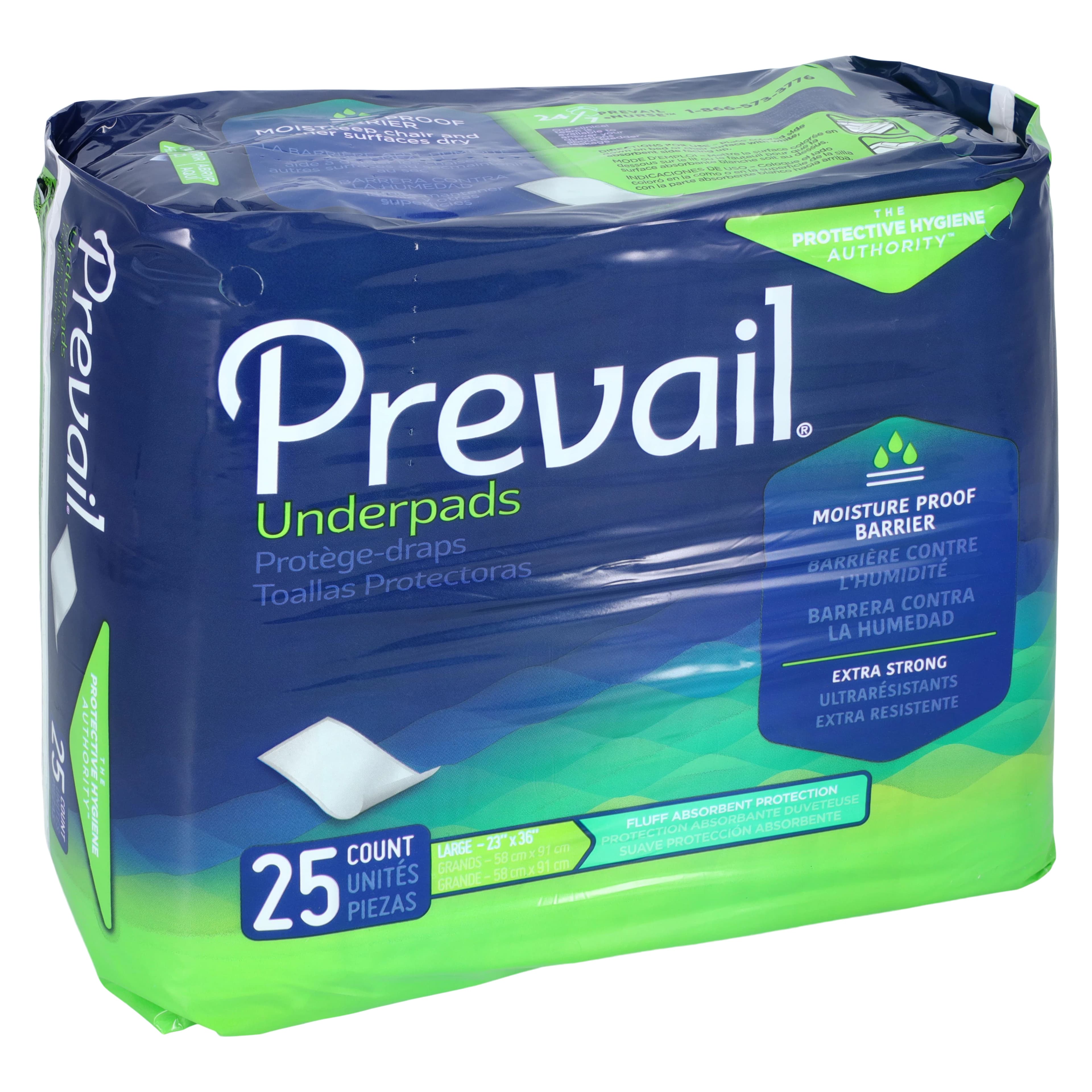 Prevail Total Care Underpad, Light Absorbency, 23" x 36", White, 150/Case - Prevail Underpad Light - Image 1