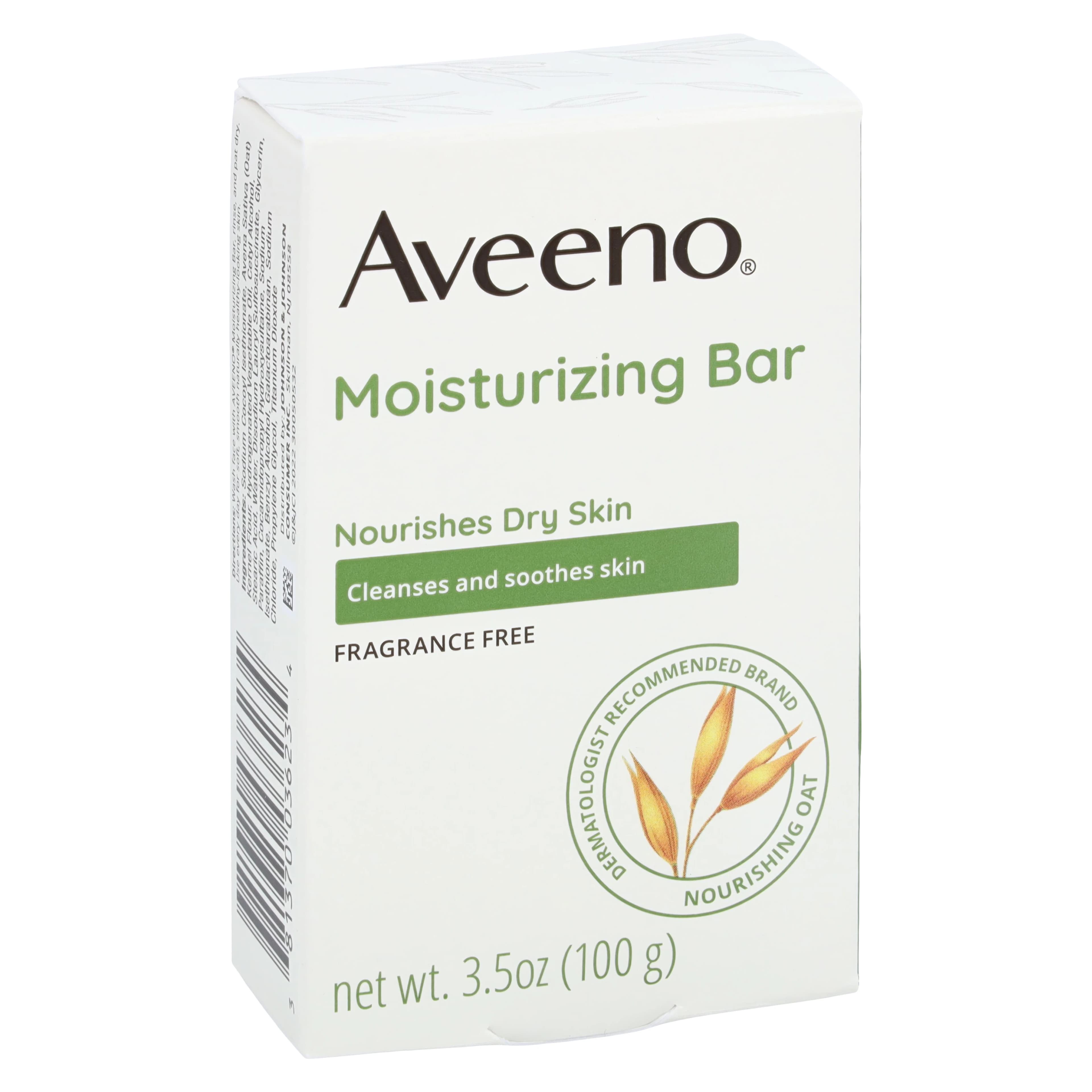 Aveeno Cleansing Bar, Fragrance Free, 3.5 oz, 6/Pack, 4 Packs/Case - AVEENO CLEANSING BAR FF - Image 1