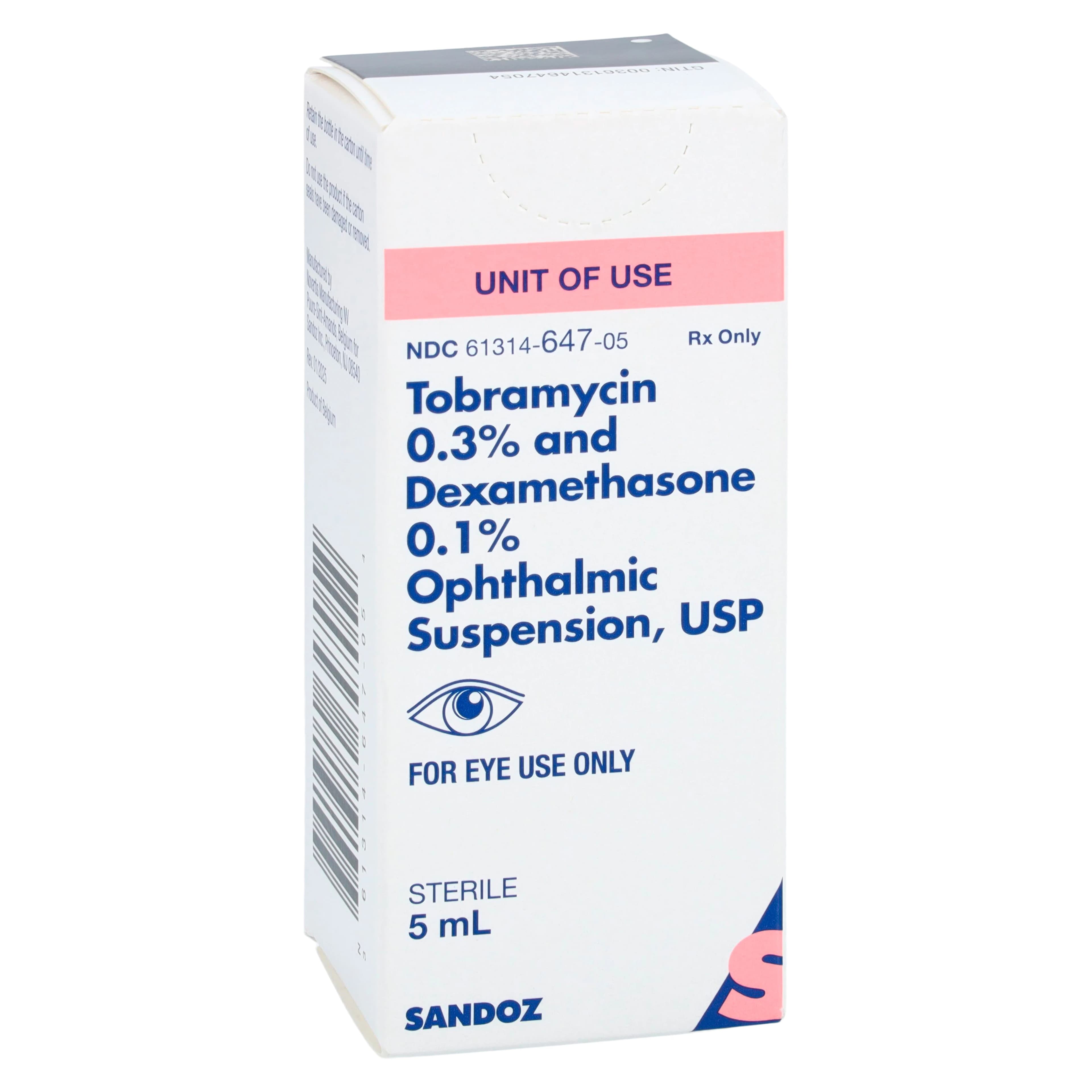 Tobramycin/Dexamethasone Ophthalmic Solution 0.3%/0.1%, 5 mL Bottle - Tobramycin/Dex Ophth Solution - Image 1