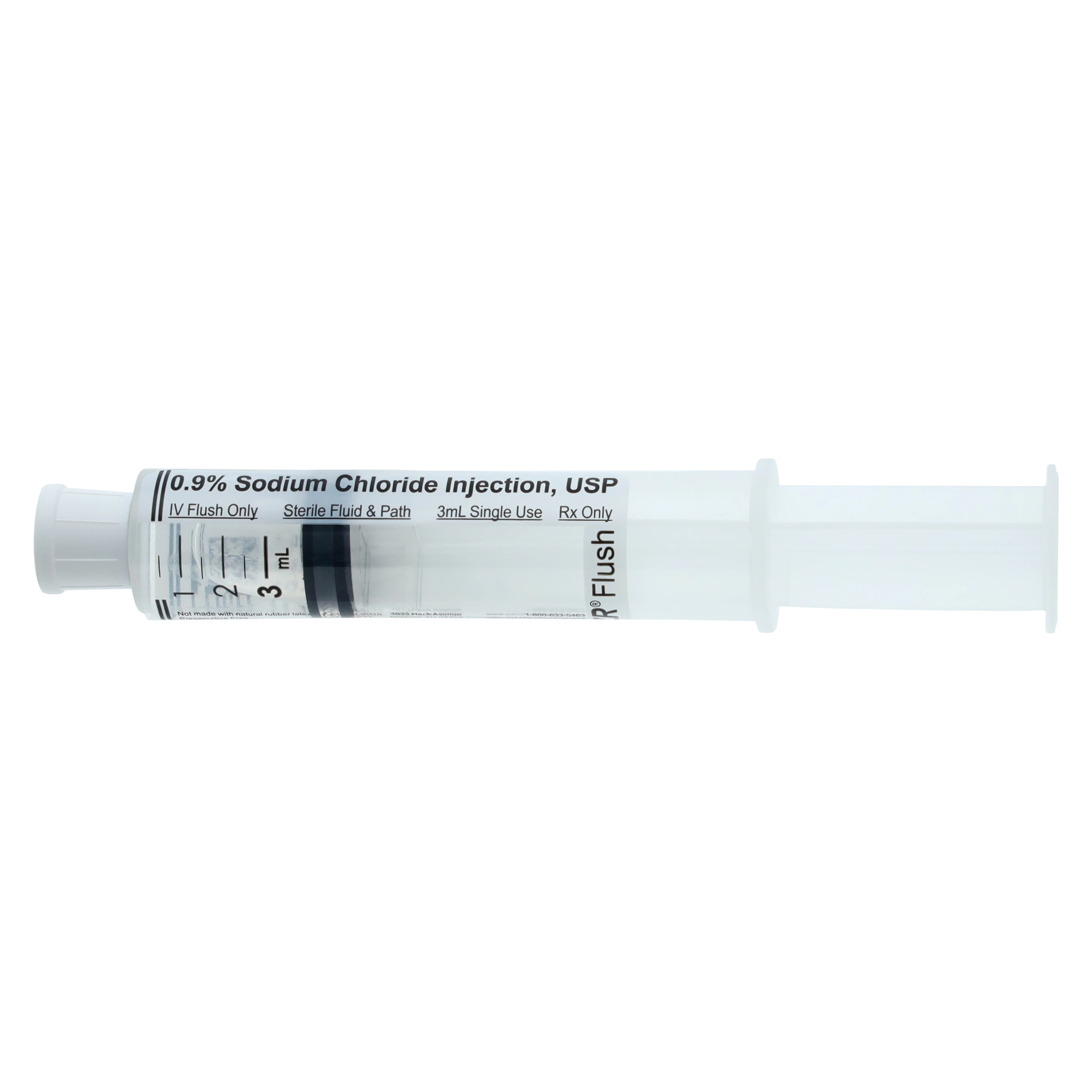 Medline Saline IV Flush Syringe, 3 mL, Preservative Free, Prefilled, 30/Package - Syringe Saline Prefilled - Image 1