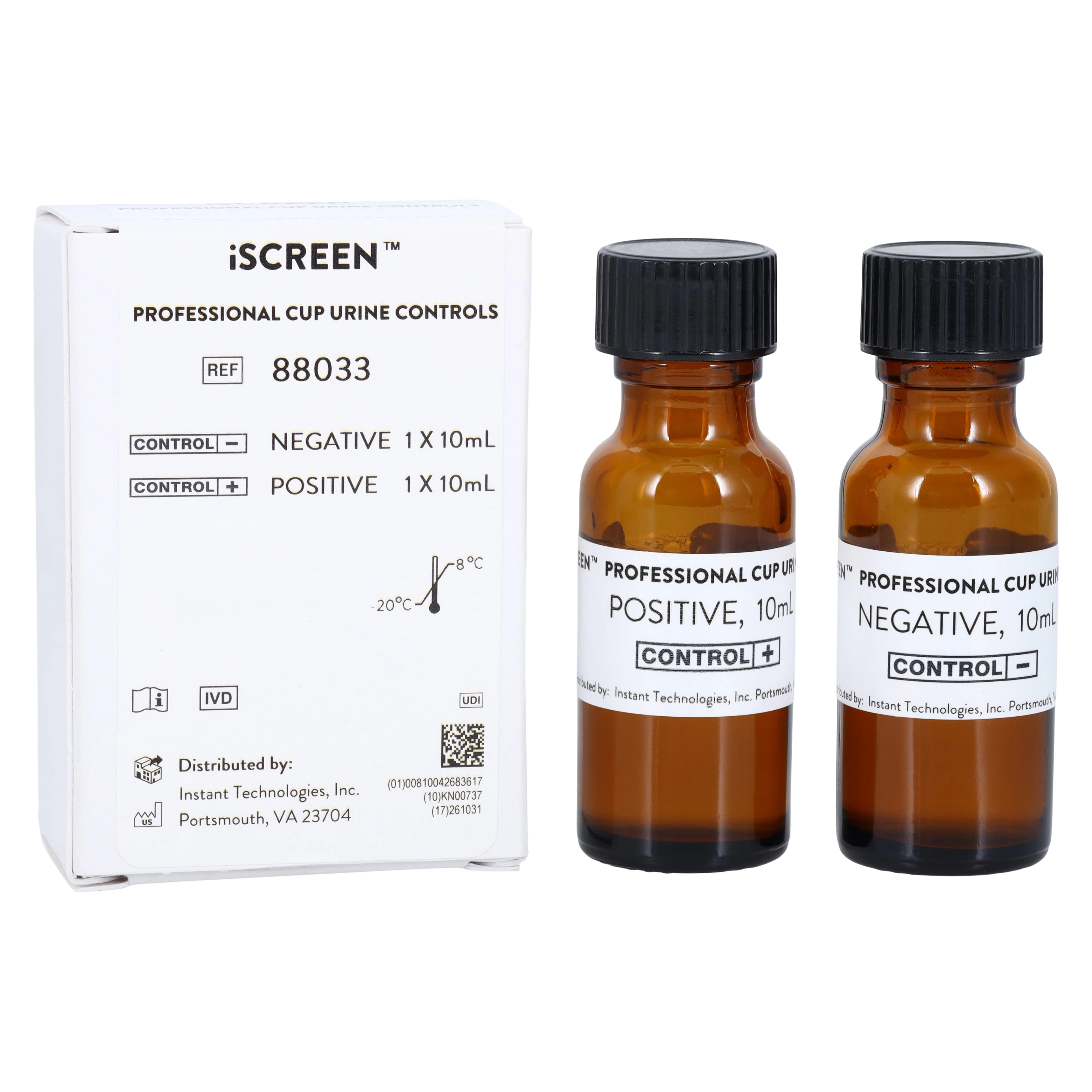 iScreen Drug Screen Positive/Negative Controls, 10 ng/mL, 2 Vials/Box - iScreen Urine Cup Controls - Image 1