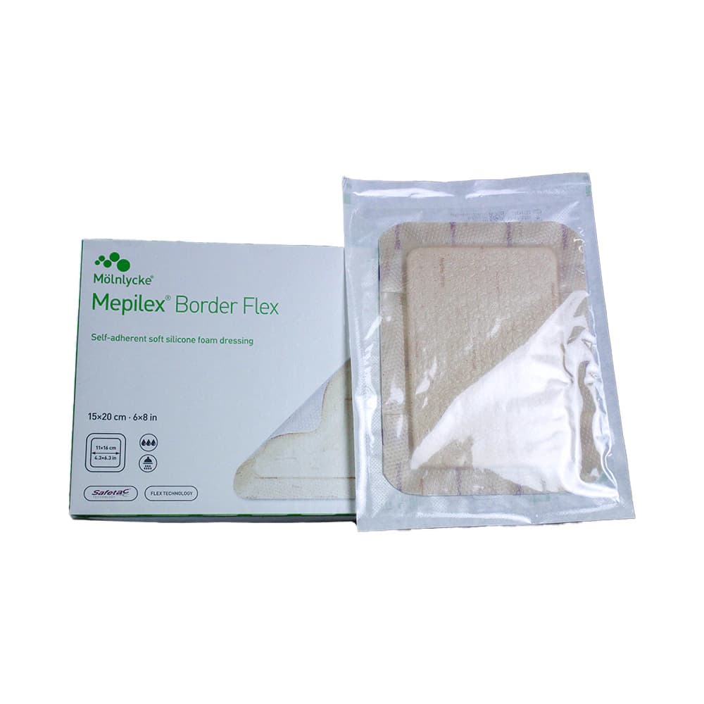 Mepilex Border Flex Foam Wound Care Dressing, 6x8" - Dressing Wound Care Border Mep - Image 1