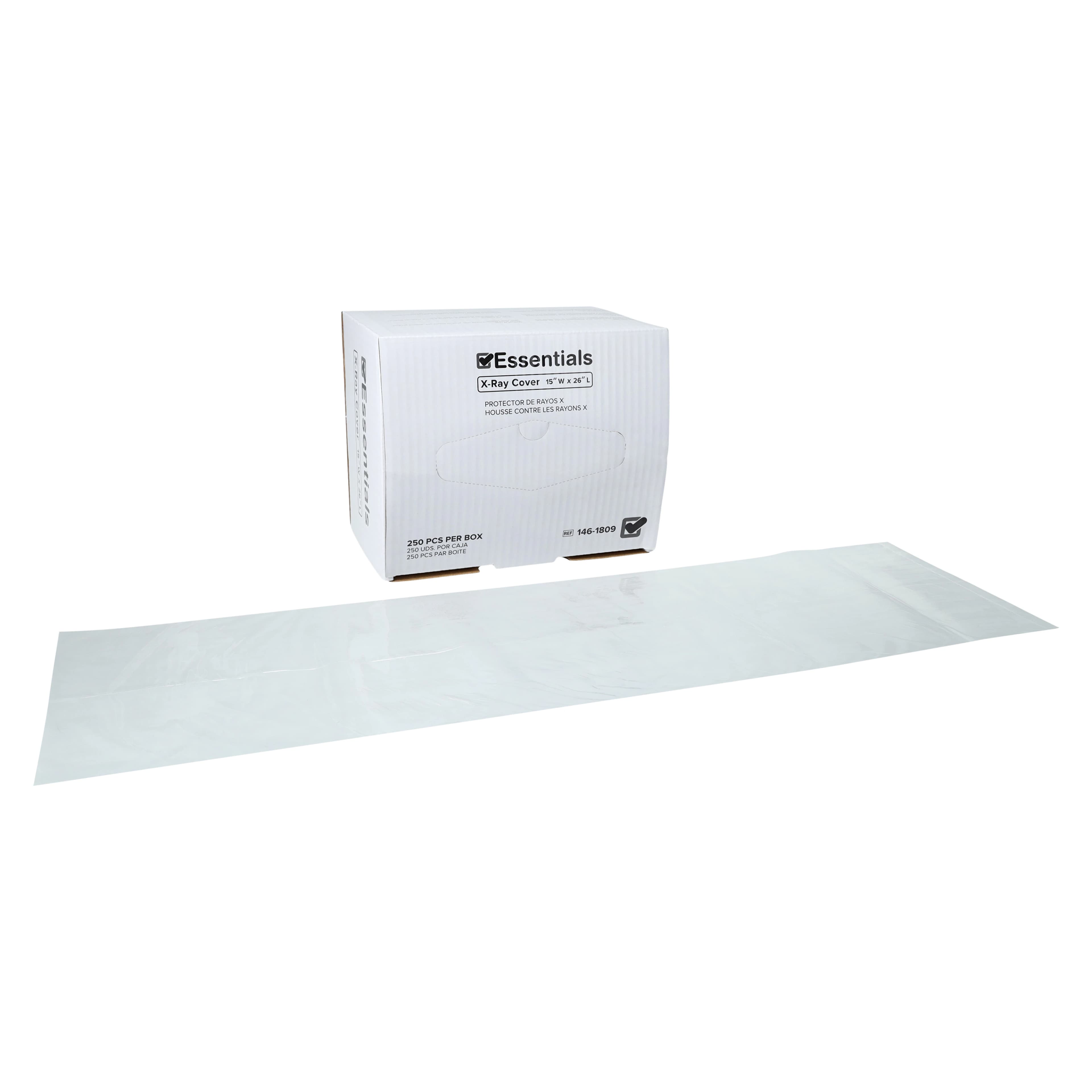 Essentials Healthcare X-Ray Barrier Sleeves, 15 in x 26 in, 250/Box - Essentials Xray Cover - Image 1