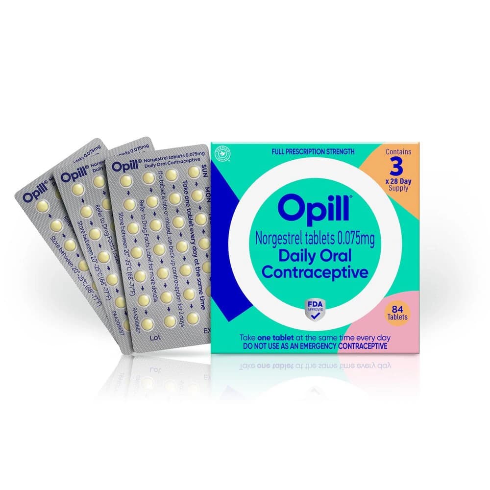Opill Norgestrel Contraceptive Tablets, 0.075mg, 3-Month Supply (3 Packages) - Opill Norgestril Tab 3 Month - Image 1