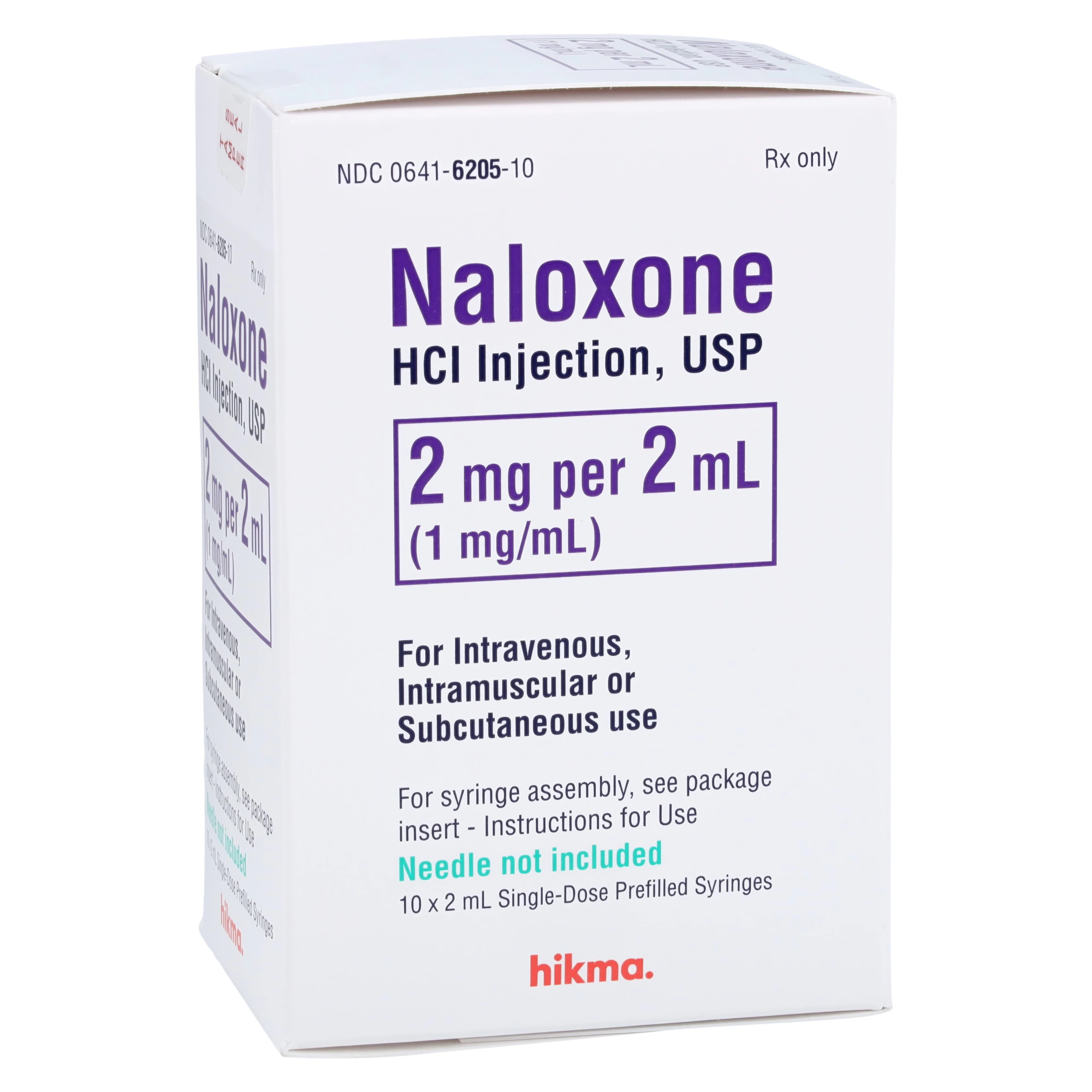 Naloxone HCl Injection 1mg/mL Prefilled Syringe, No Needle, 2mL, 10/Package - Naloxone Inj Syr No Needle 2mL - Image 1