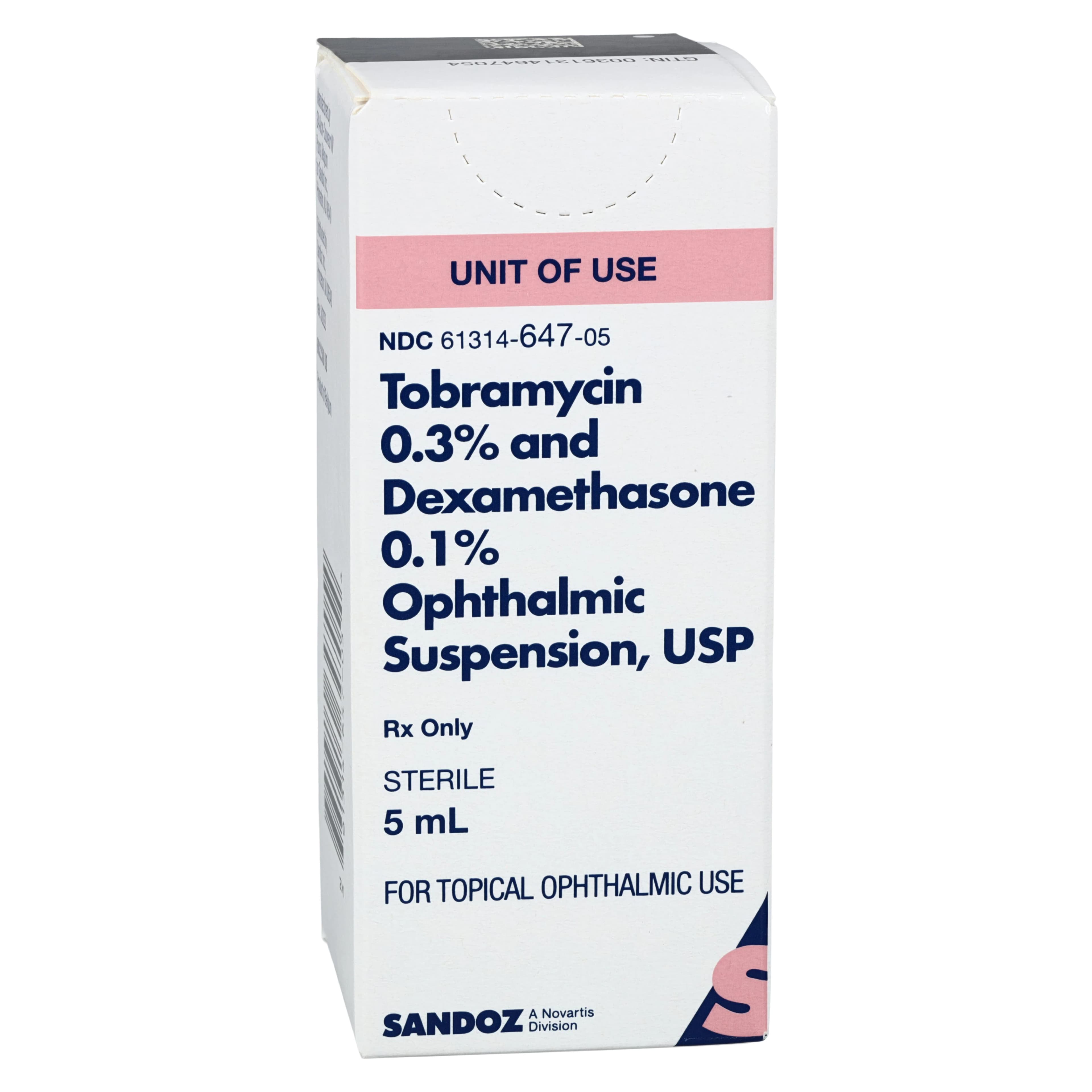 Tobramycin/Dexamethasone Ophthalmic Solution 0.3%/0.1%, 5 mL Bottle - Tobramycin/Dex Ophth Sol - Image 1