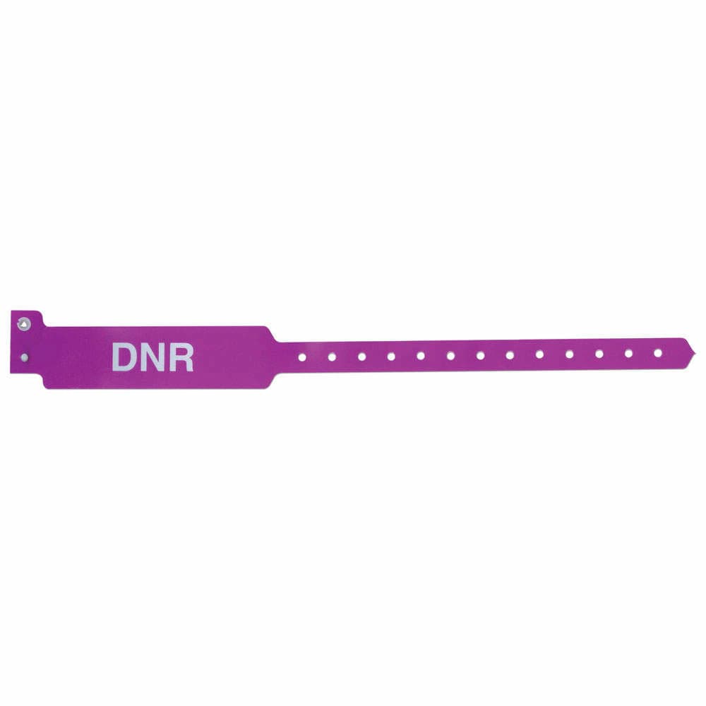 Sentry SuperBand Alert Wristband, DNR, Poly, Permanent Snap, Adult, Purple, 11-1/2", Disposable, 500/Box - Sentry Alert Band DNR - Image 1