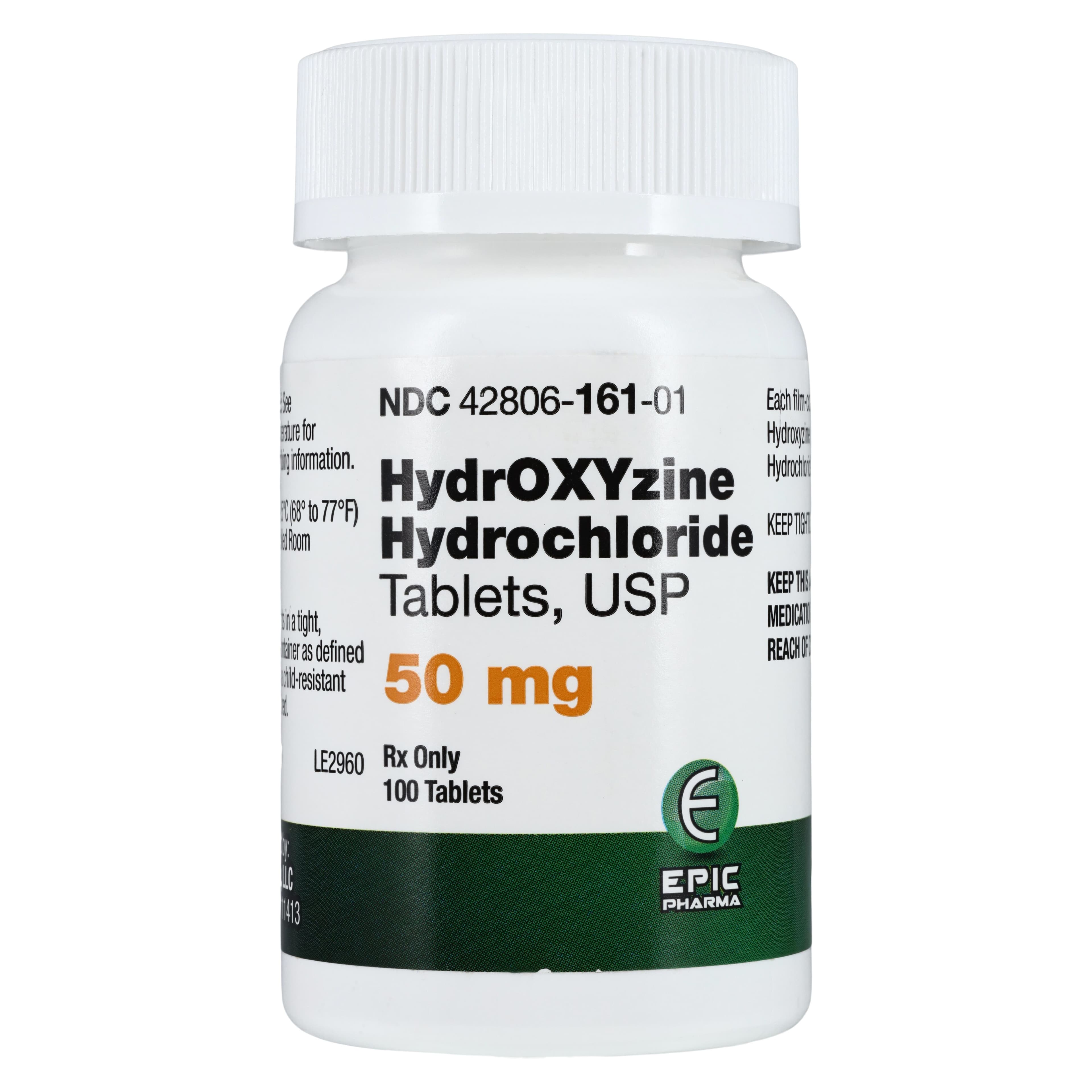 Hydroxyzine HCl Tablets, 50mg, 100/Bottle, Epic Pharma - Hydroxyzine HCl Tablets - Image 1