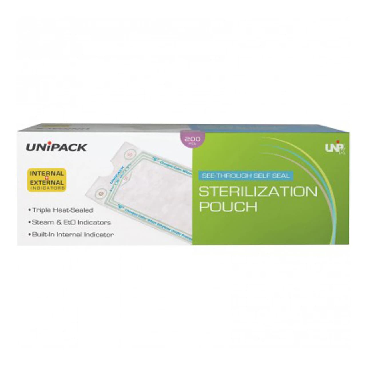 Dukal Unipack Sterilization Pouch, 3.25" x 12", Blue Tint, 200/Box - Autoclave Pouch 3 1/4" x 12" - Image 1