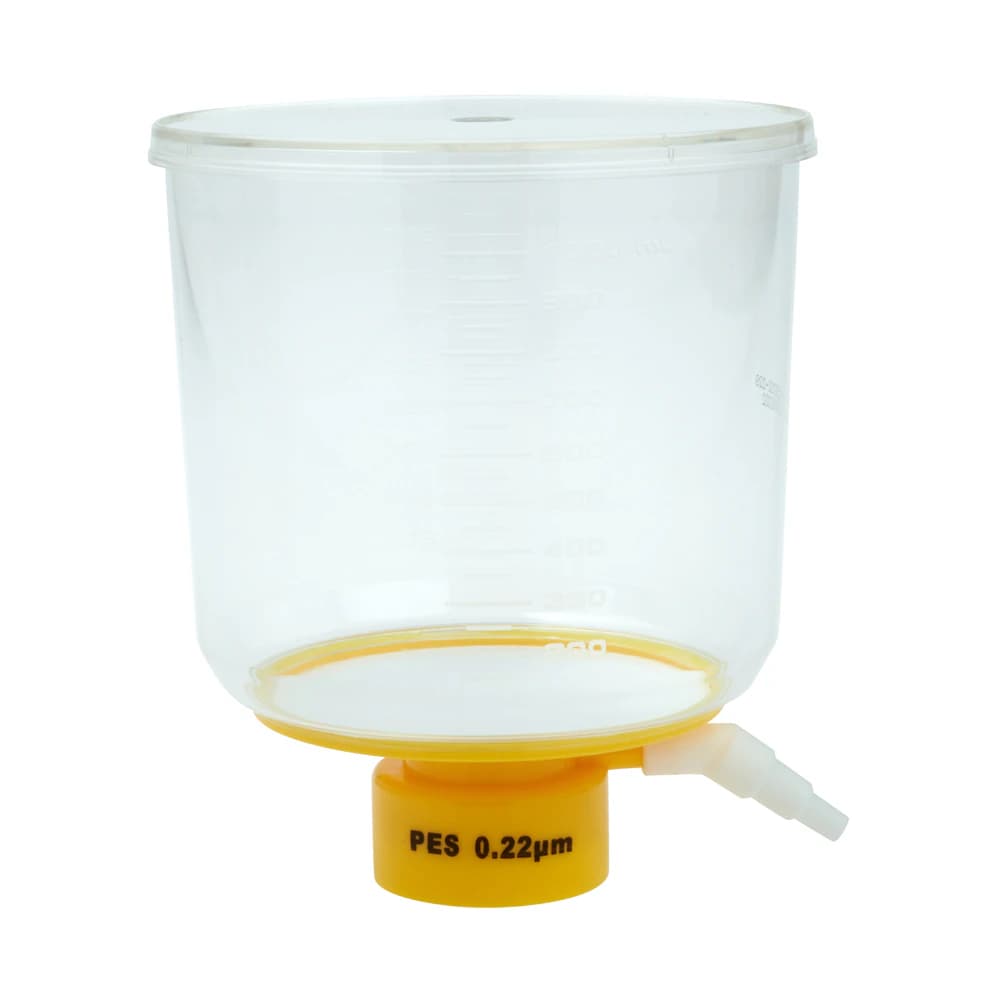 Celltreat Bottle Top Filter, 1000 mL, PES, 0.22 µm, Polystyrene Clear/Yellow, 24/Case - BOT TP FILT 1000ML PES .22UM S - Image 1