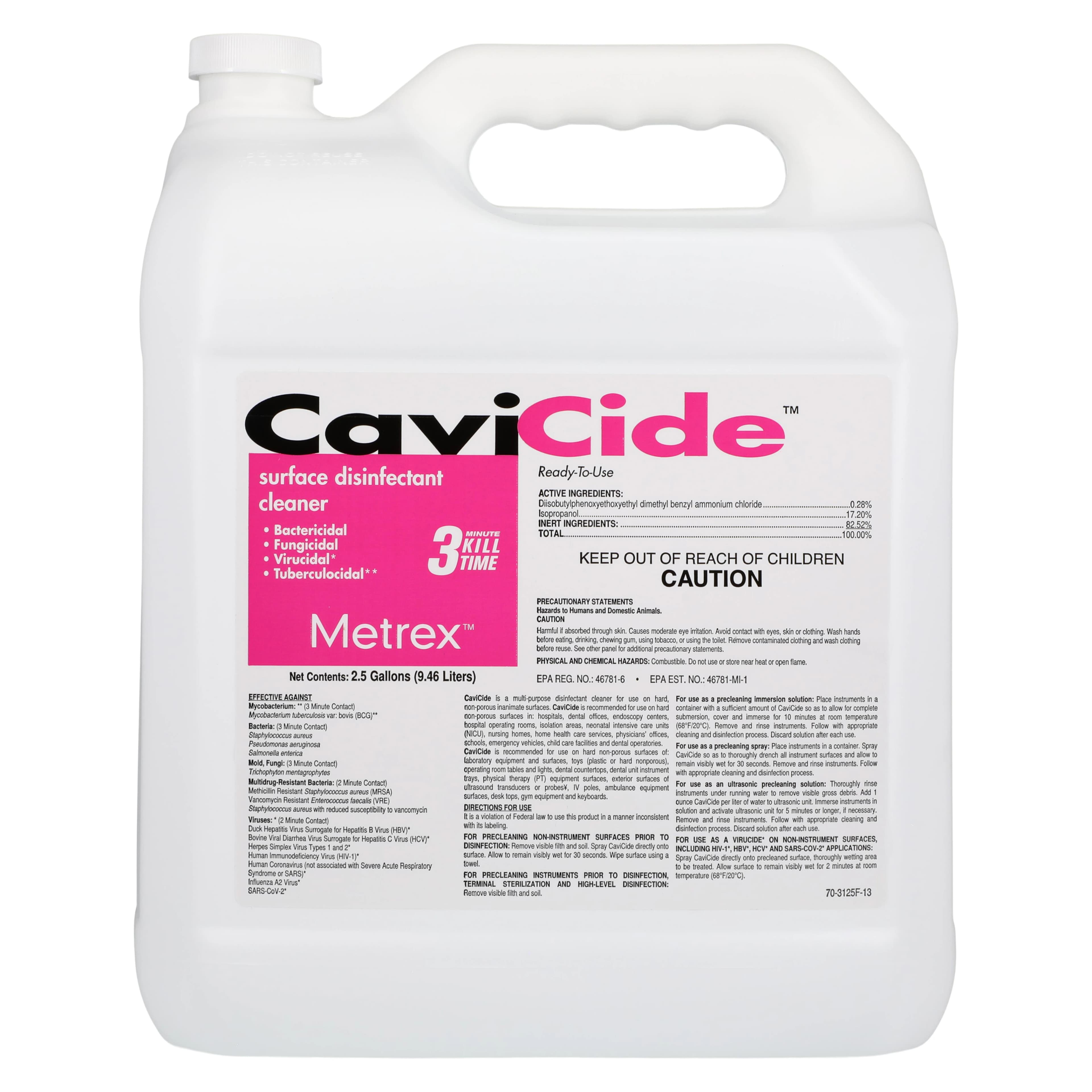 CaviCide Surface Disinfectant, 2.5 Gallon Bottle, 13-1025 - CaviCide Surface Disinfectant 2.5 Gallon. - Image 1