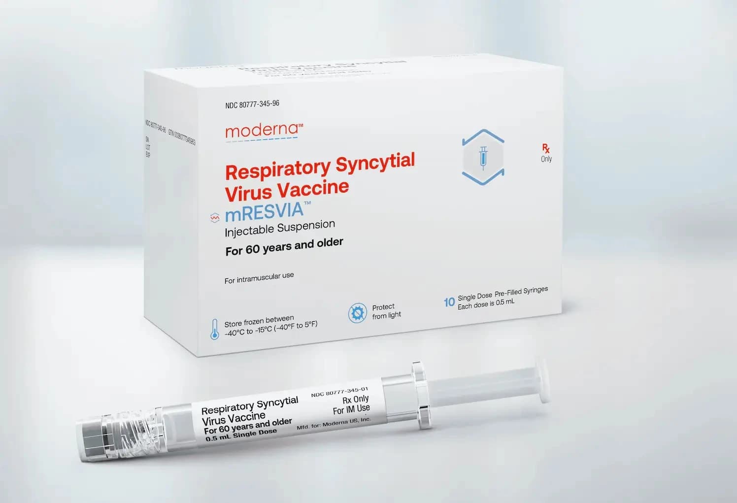 mRESVIA (Respiratory Syncytial Virus Vaccine) Prefilled Syringe, 0.1 mg/mL, 0.7 mL, 10/Bx - mRESVIA RSV Vaccine PFS 10/Bx - Image 1