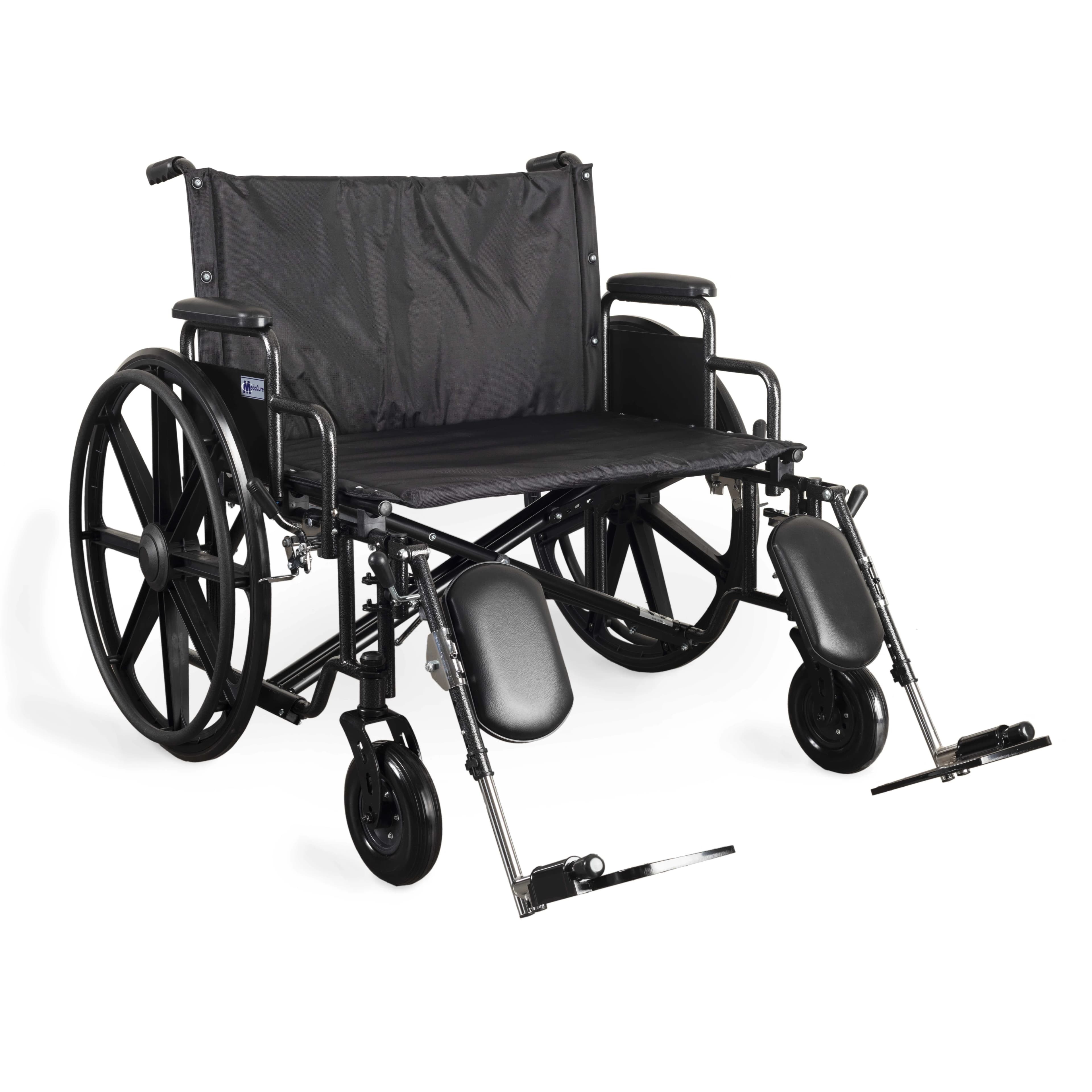 MedaCure Bariatric Wheelchair, 500 lb Capacity, 22" Seat, Elevating Leg Rest (UW-22) - WIngs WC UW--22"/Elev Leg Rest - Image 1
