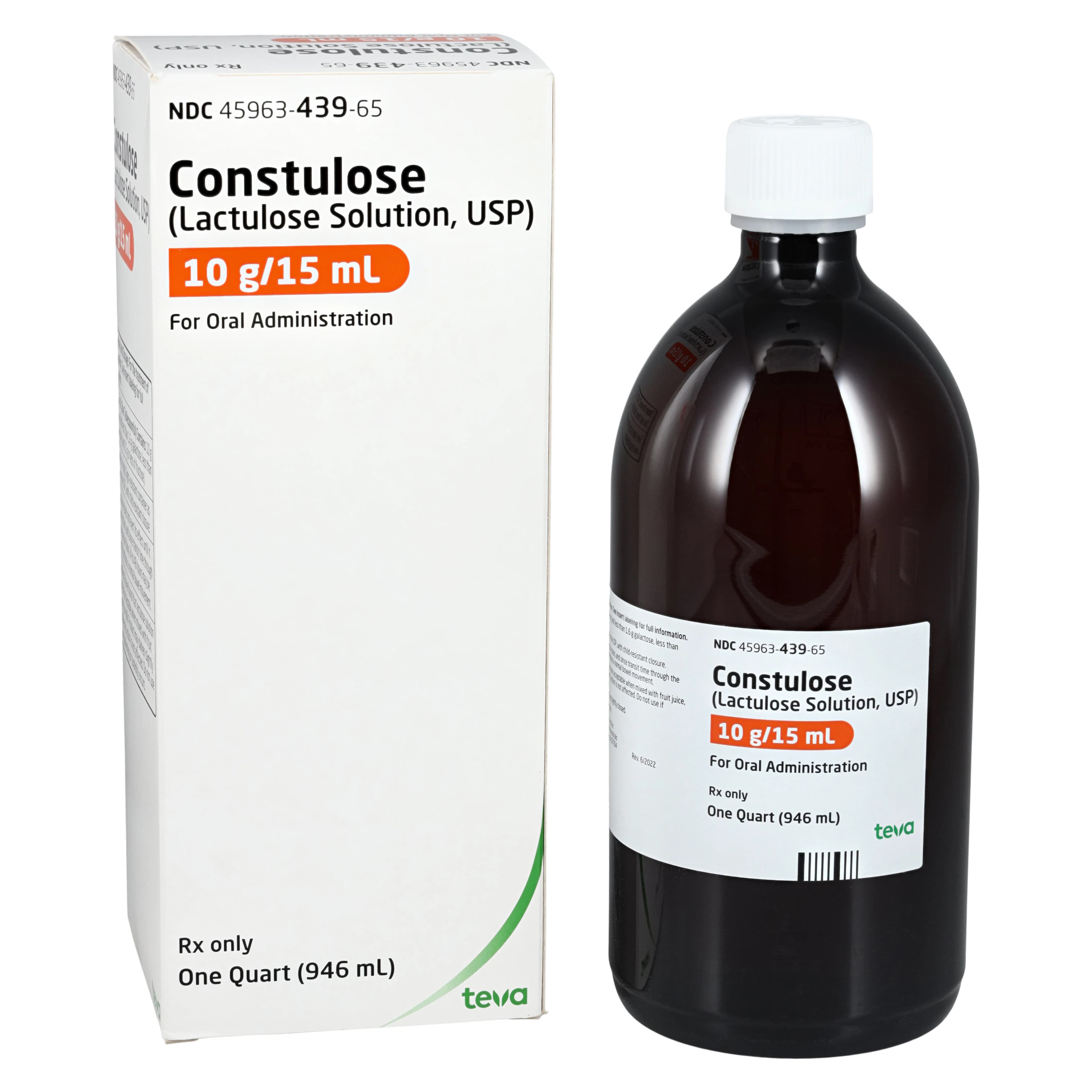 Lactulose Oral Syrup, 10 gm/15 mL, 946 mL Bottle, Teva Pharmaceuticals - Lactulose Oral Syrup - Image 1