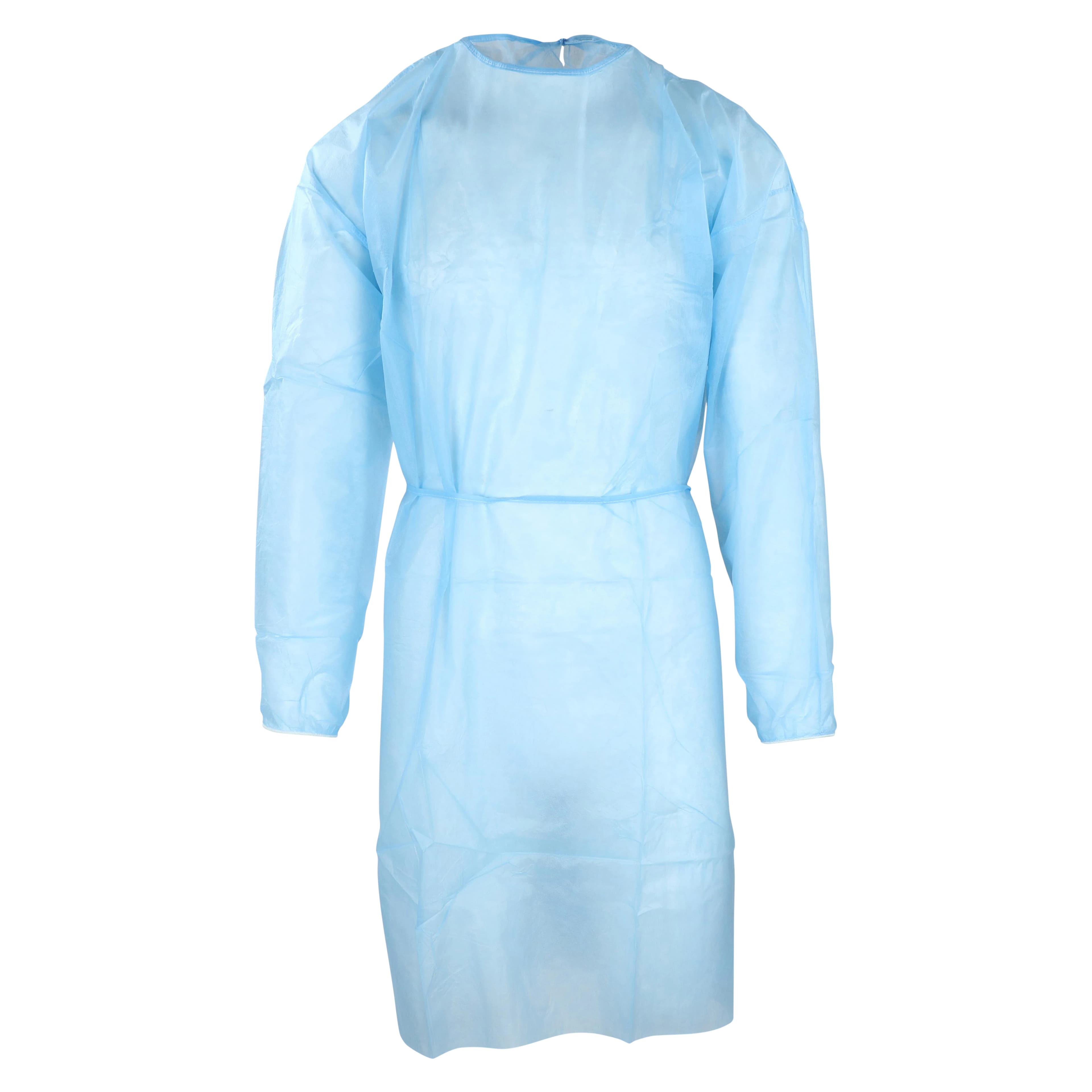 Halyard Spunbond Blue Isolation Gown, X-Large, Latex-Free, Non-Fluid Resistant, 100/Case - Halyard Spunbond Blue Isolation Gown X-Large Latex-Free Non-Fluid Resistant Case of 100 - Image 1