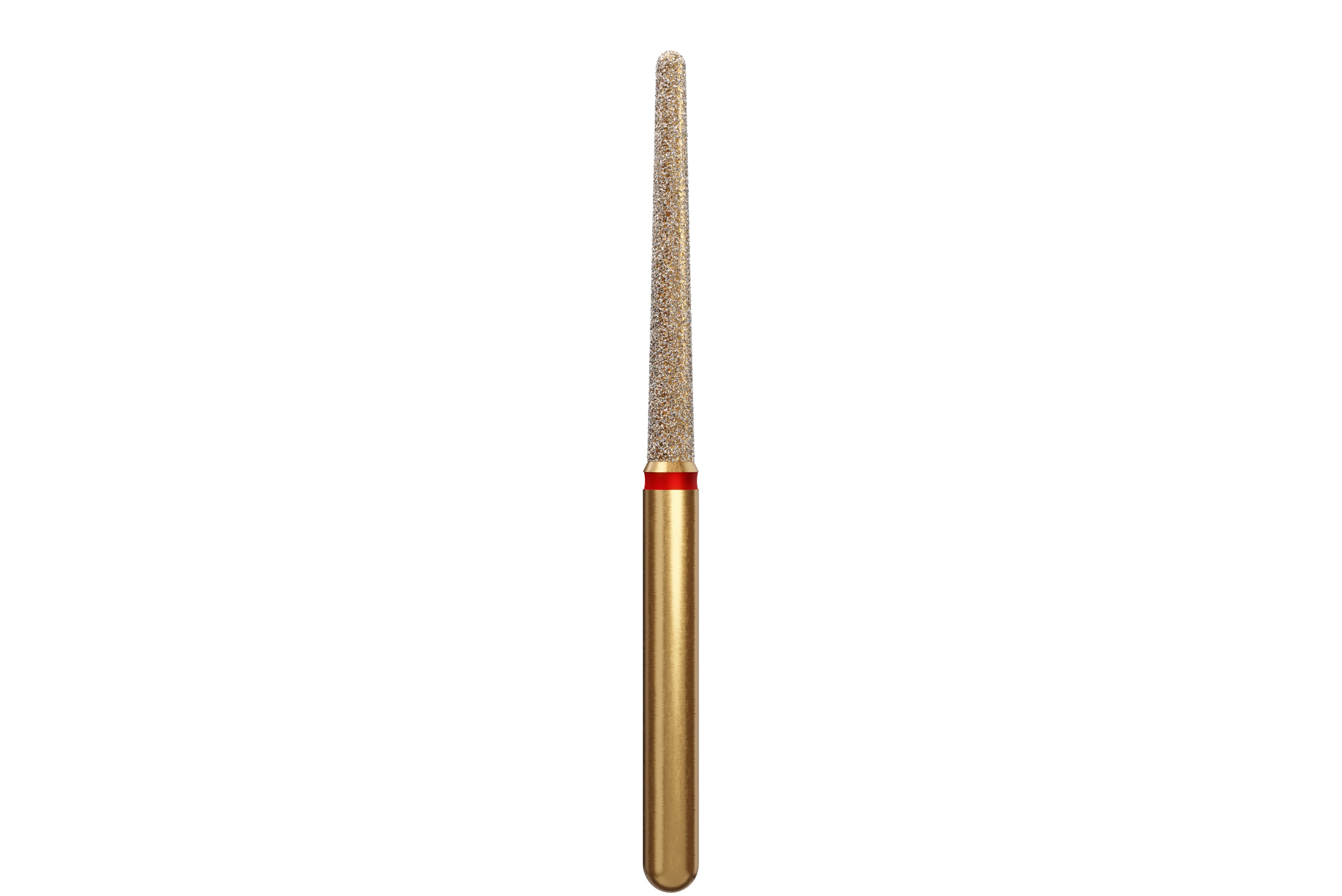 Coltene Alpen Multi-Use Multilayer Diamond Bur, FG, Fine, Red Ring, Round End Taper Long, #850L, 1.6 mm Head Diameter, 12 mm Head Length, 5/Pkg - Alpen® Diamonds - Fine - #850L-016 (10.0) - Image 1
