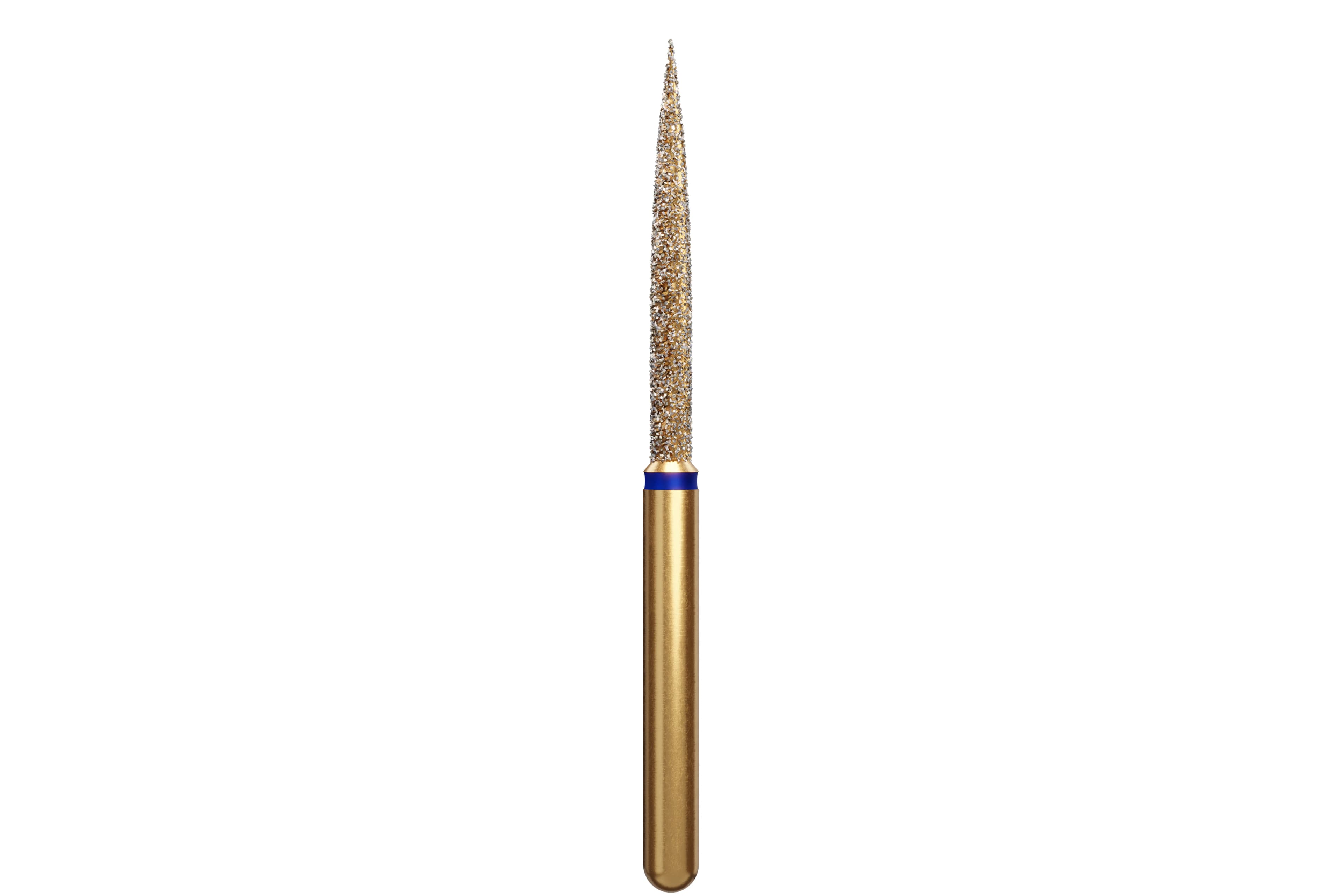 Coltene Alpen Multi-Use Multilayer Diamond Bur, FG, Medium Grit, Flame Shape, #864-014, 1.4 mm Head Diameter, 12 mm Head Length, 5/Pack - Alpen® Diamonds - Medium - #864-014 (12.0) - Image 1