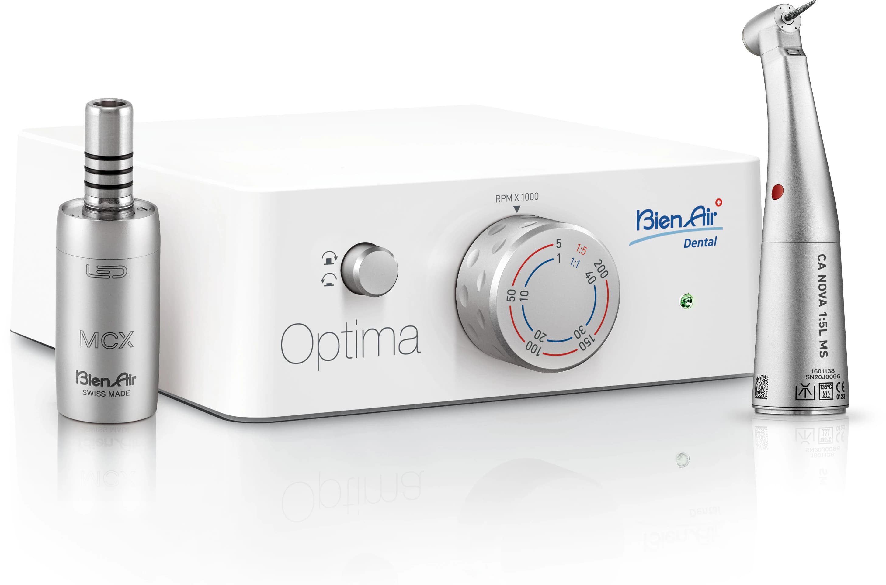 Bien-Air Optima MCX Electric Starter Package, 1705000-001, with LED Micromotor and CA NOVA 1:5 L Contra Angle - Electric Starter Package, 1705000-001 - Image 1
