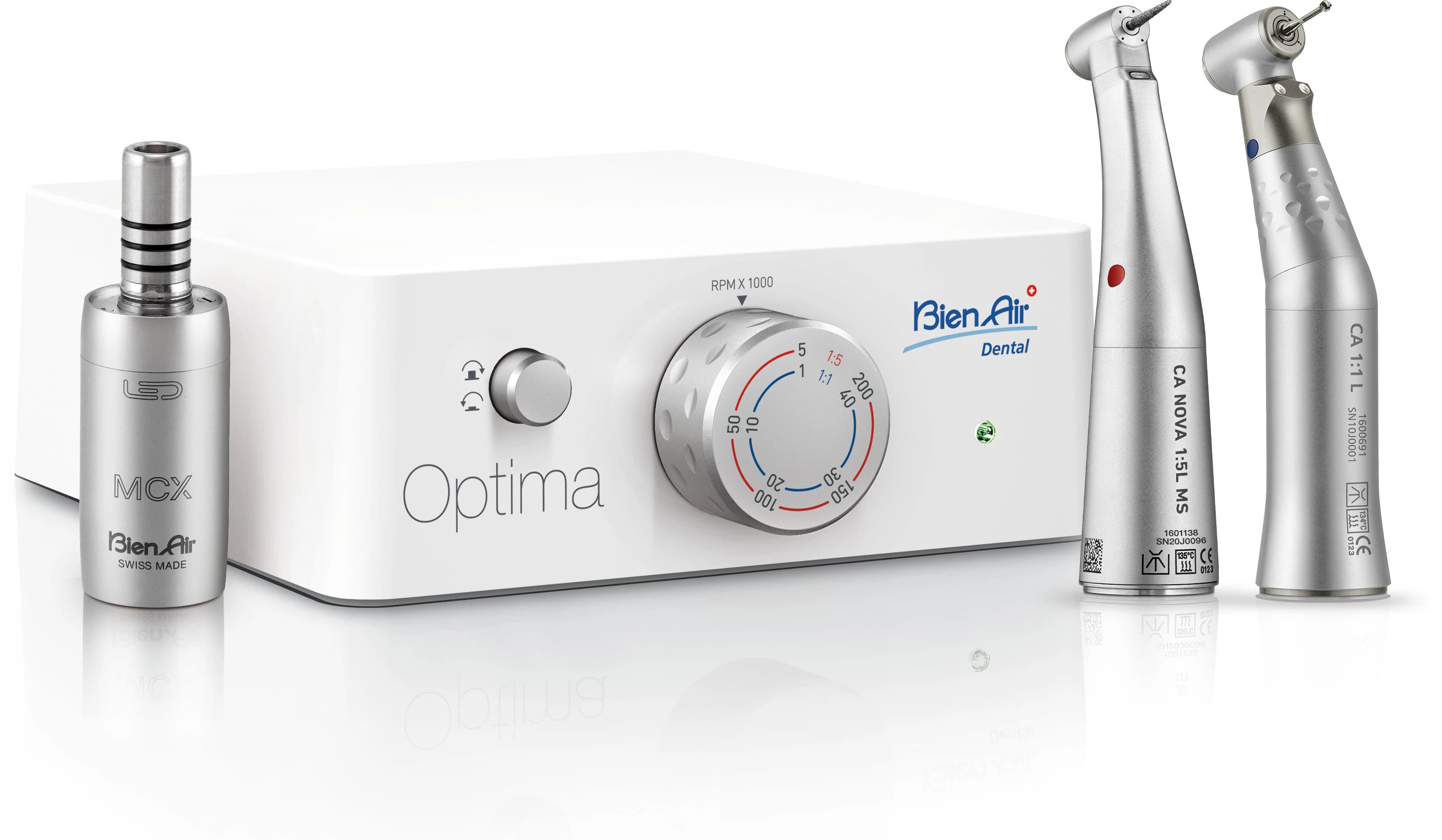 Bien Air Optima MCX Electric Handpiece Starter Kit - High Speed and Low Speed Option, 4-Piece Set - Electric Handpiece Starter Kit - High Speed and Low Speed Option - Image 1