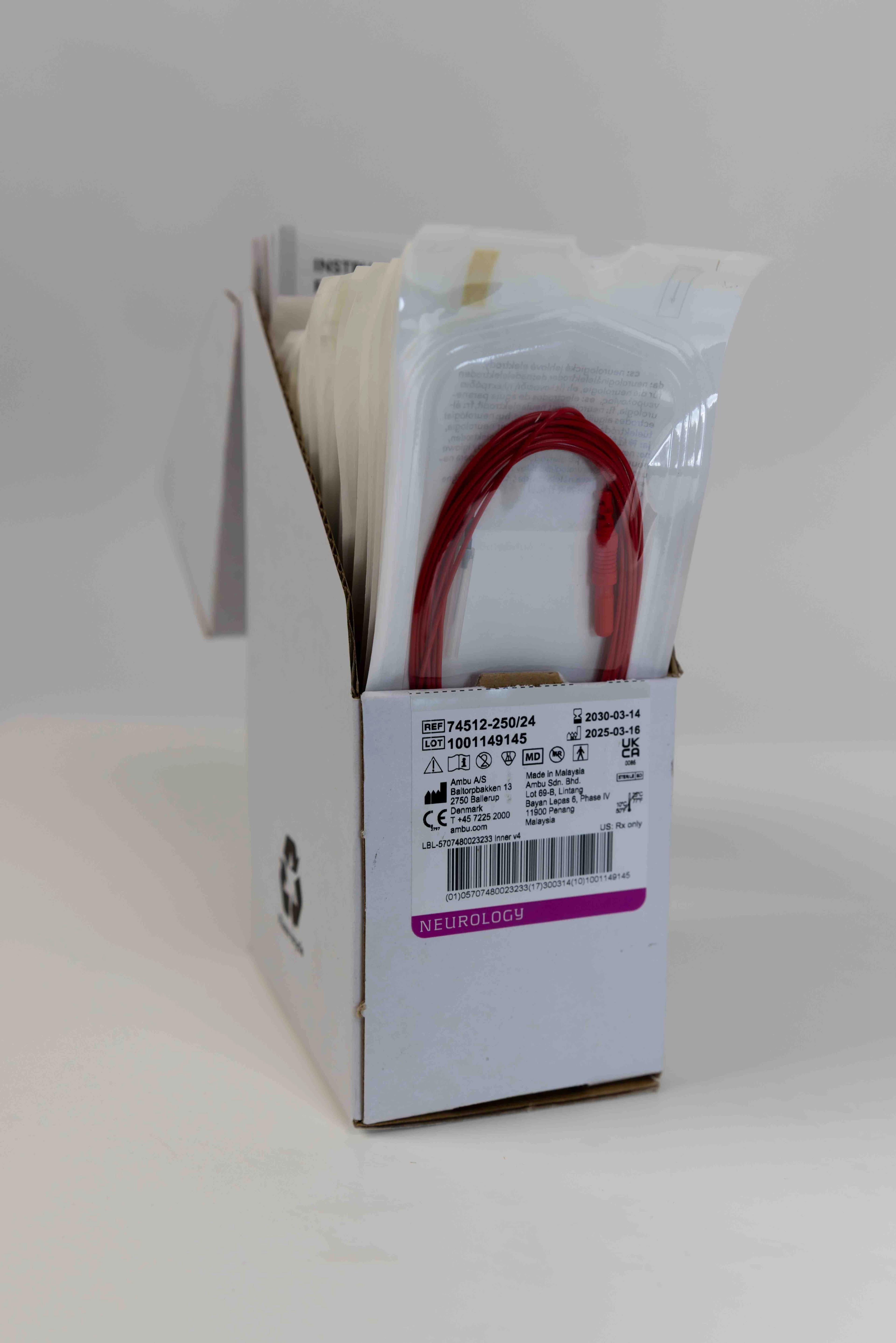 Ambu Needle Electrode with Leadwire, EMG, 24/Box - NEEDLE ELECTRODE W/LEADWIRE - Image 1