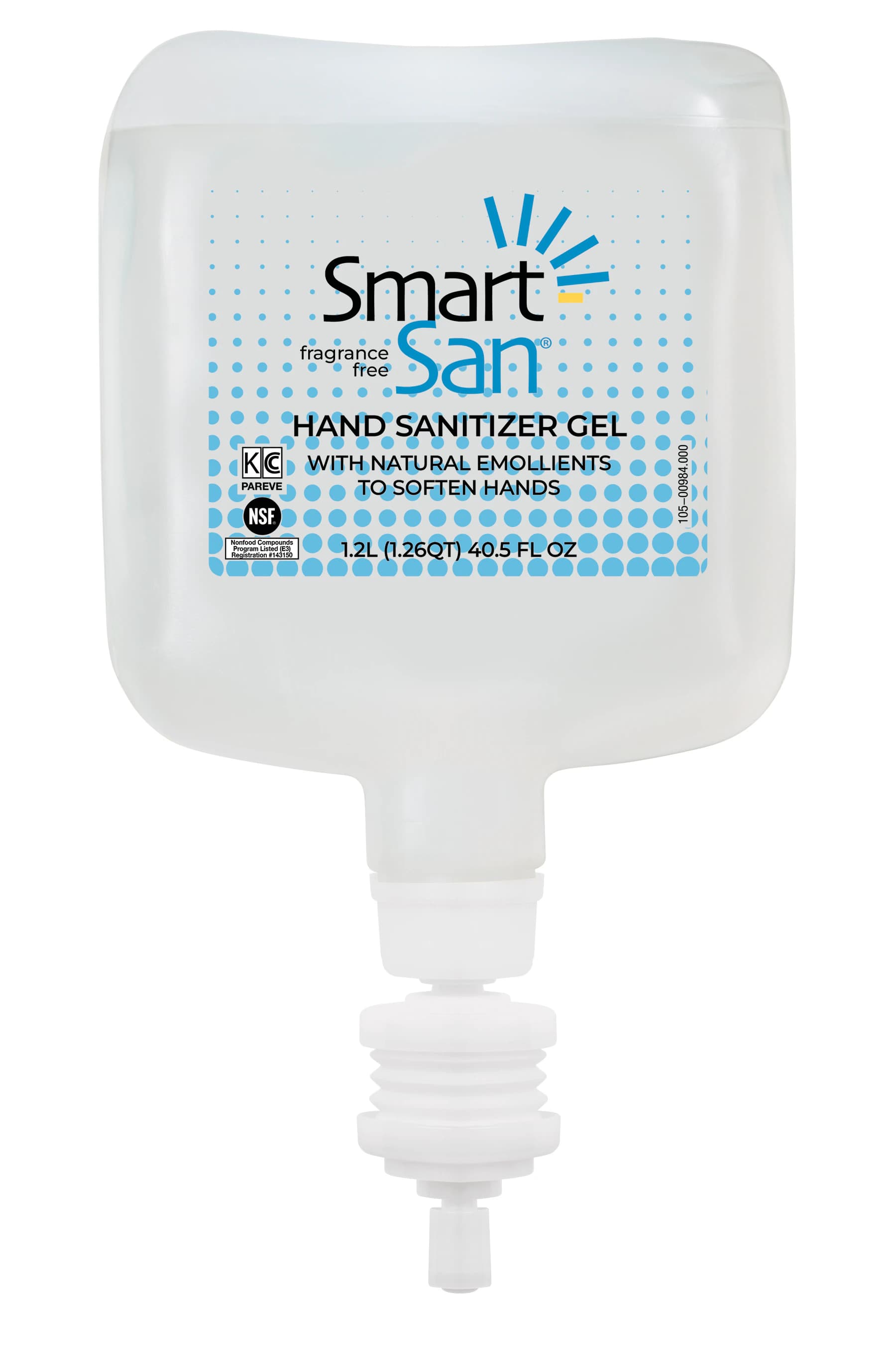 SmartSan Gel Hand Sanitizer Cartridge Refill, 1.2 Liter, 64% Ethyl Alcohol, Fragrance Free - SmartSan Gel Sanitizer Cartrdg - Image 1