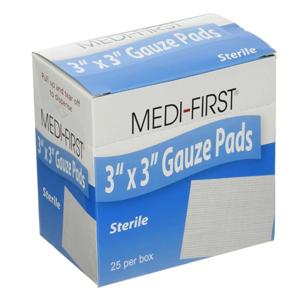 Medi-First Sterile Gauze Pad, 3" x 3", 12-Ply, 2 per Pouch - Gauze Pad ST 12Ply - Image 1