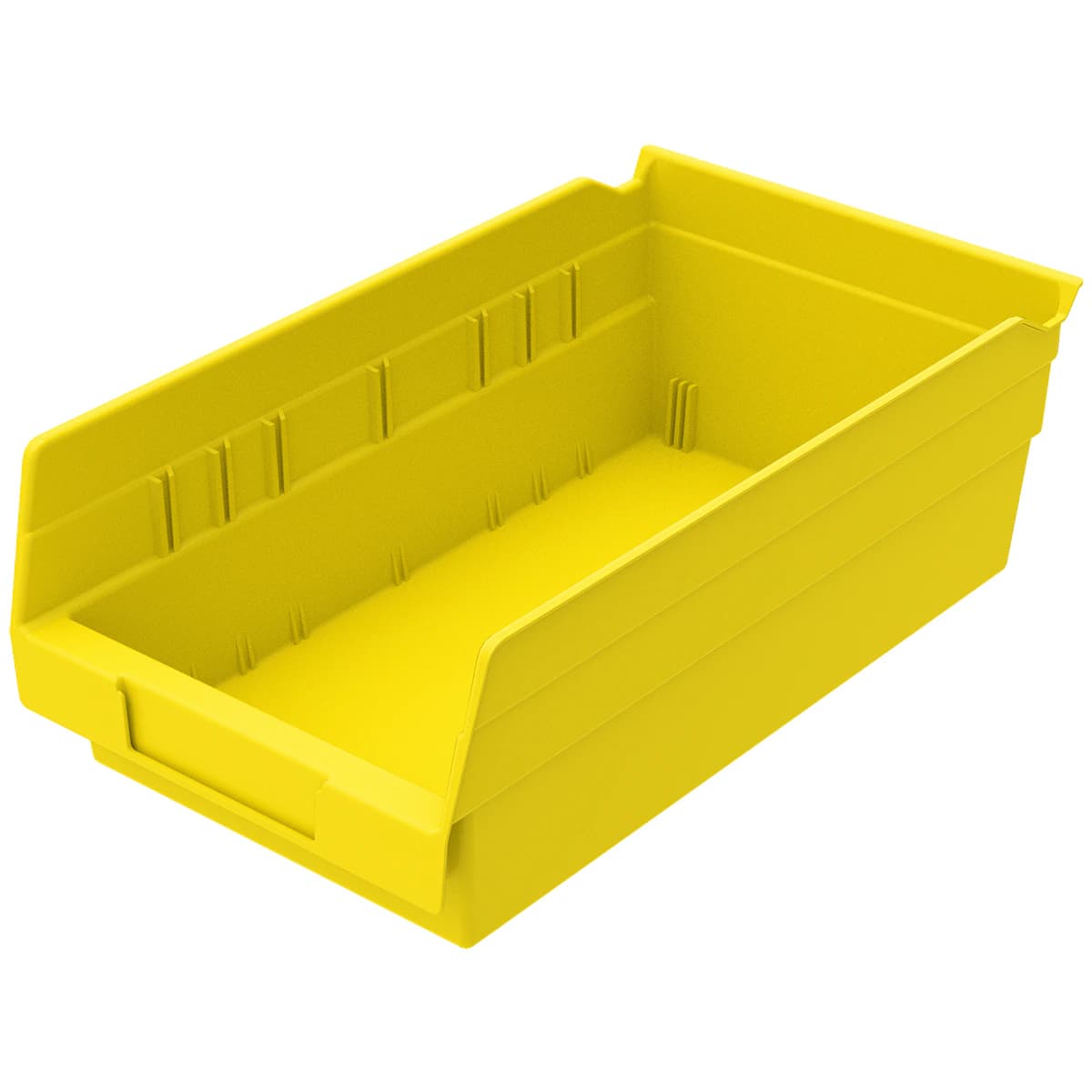 Akro-Mils Shelf Bin, Yellow Polypropylene, 11-5/8 x 6-5/8 x 4 inches, 12/Case - Bin Shelf 11-5/8x6-5/8x4" - Image 1