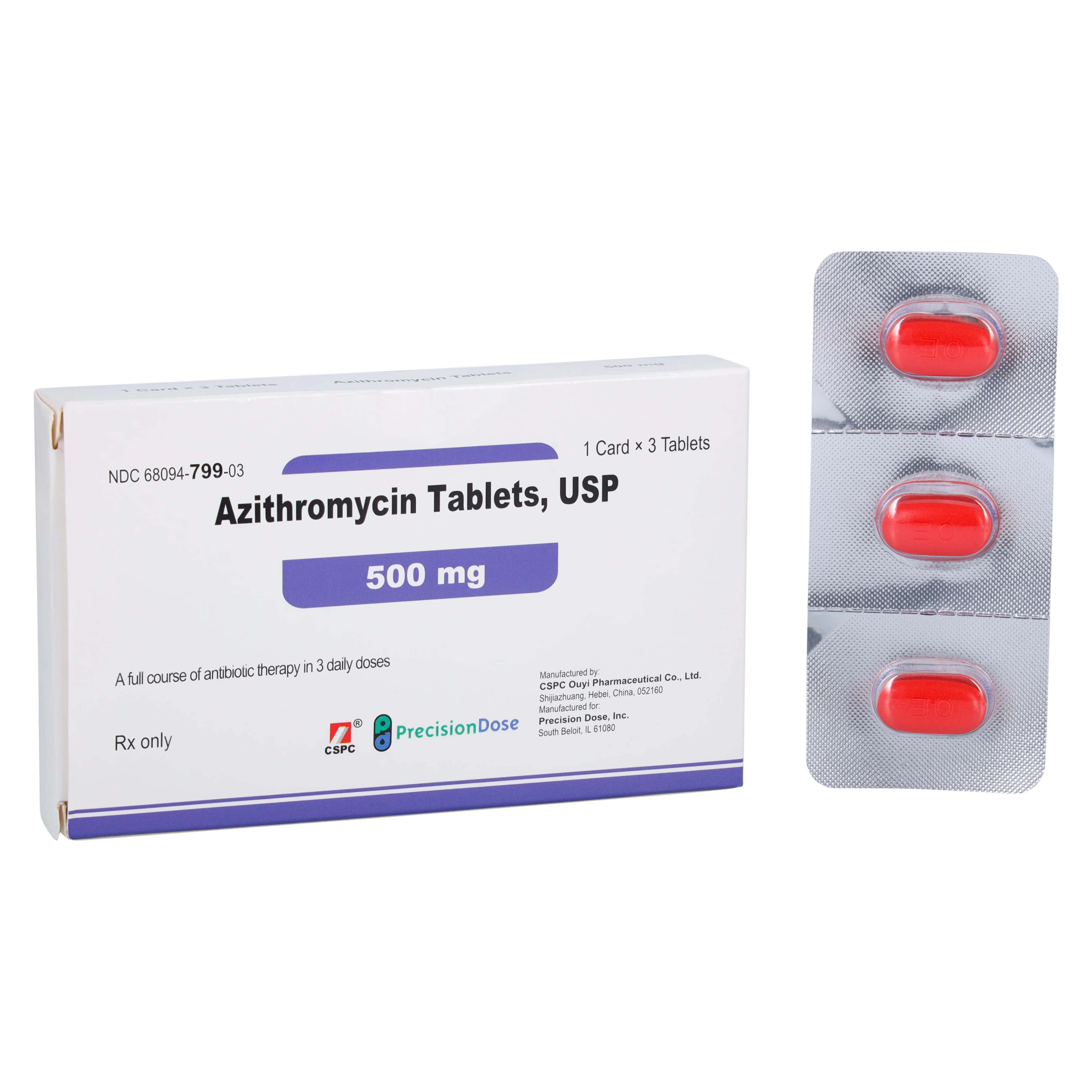 Azithromycin Tablets UD, 500mg, Blister Pack, 1x3/Package - Azithromycin Tablets UD - Image 1