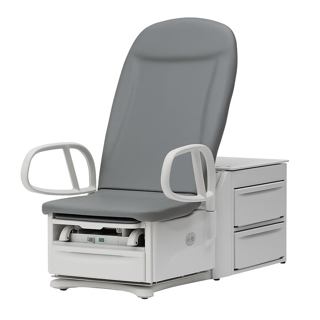Brewer Access 6800 PLS High-Low ADA Compliant Exam Chair, 17" Seat Height, 700 lb Capacity, Grey - Access 6800 PLS H/L17"ADA Comp - Image 1
